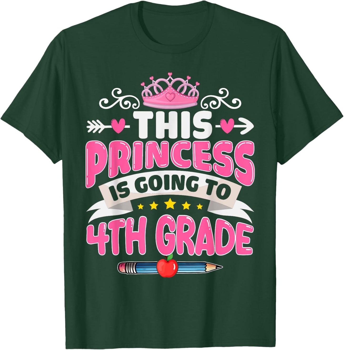 Kids This Princess Is Going To 4th Grade Girl Back to School T-Shirt - T-Shirt | Forest