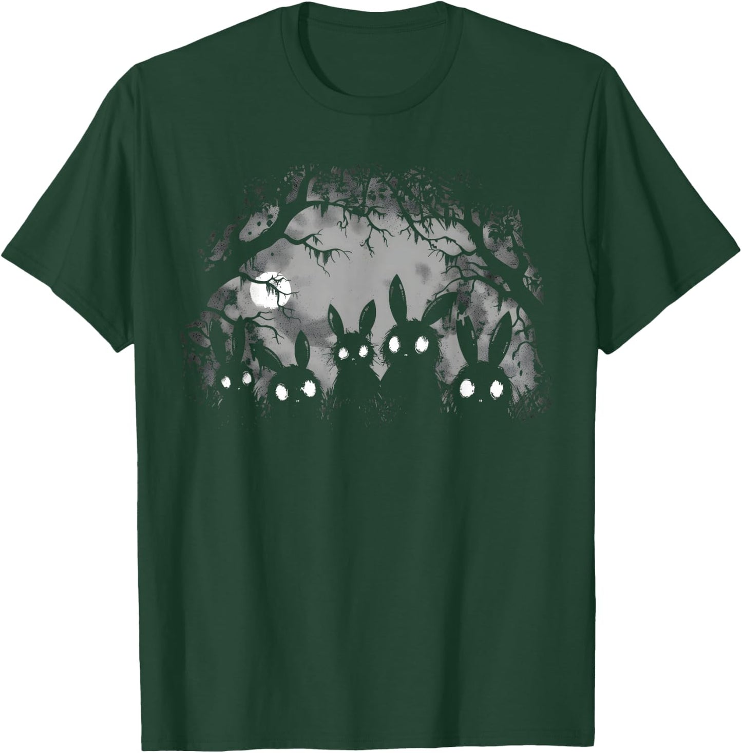 Creepy Cute Bunny Rabbits Alt Goth Grunge Horror Aesthetic , Small, Black T-Shirt - T-Shirt | Forest