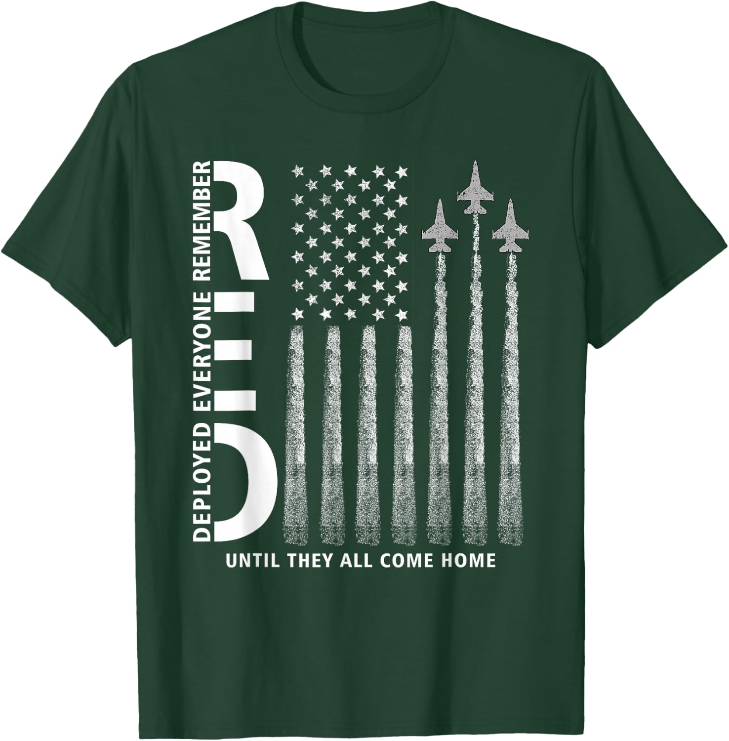 RED Friday Remember Everyone Deployed Military Jets Flag T-Shirt - T-Shirt | Forest