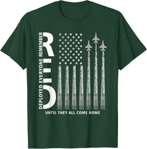 RED Friday Remember Everyone Deployed Military Jets Flag T-Shirt - T-Shirt | Forest
