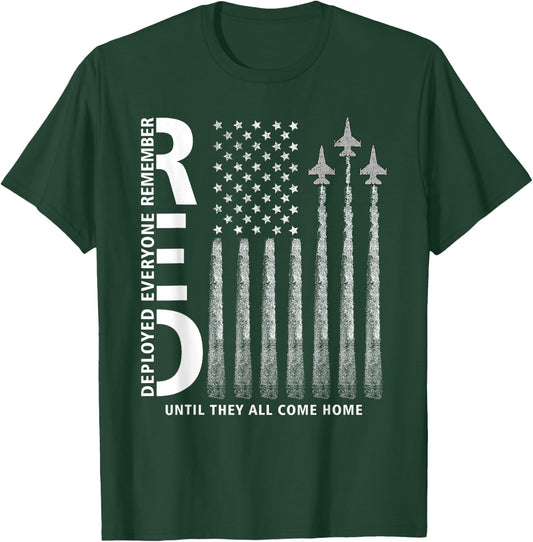 RED Friday Remember Everyone Deployed Military Jets Flag T-Shirt - T-Shirt | Forest