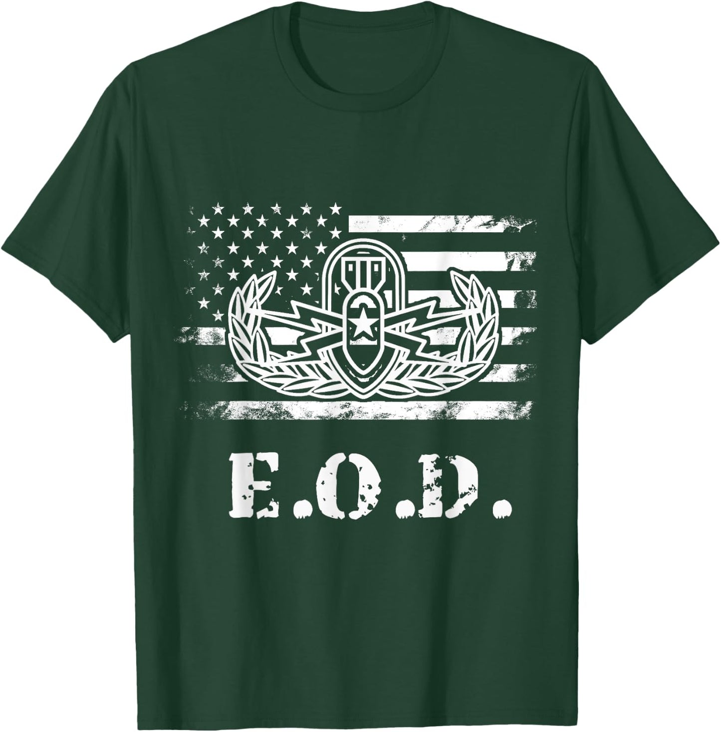 Veterans Loadout US Army EOD Logo - Men's Black Classic Fit Short Sleeve - Small T-Shirt - T-Shirt | Forest