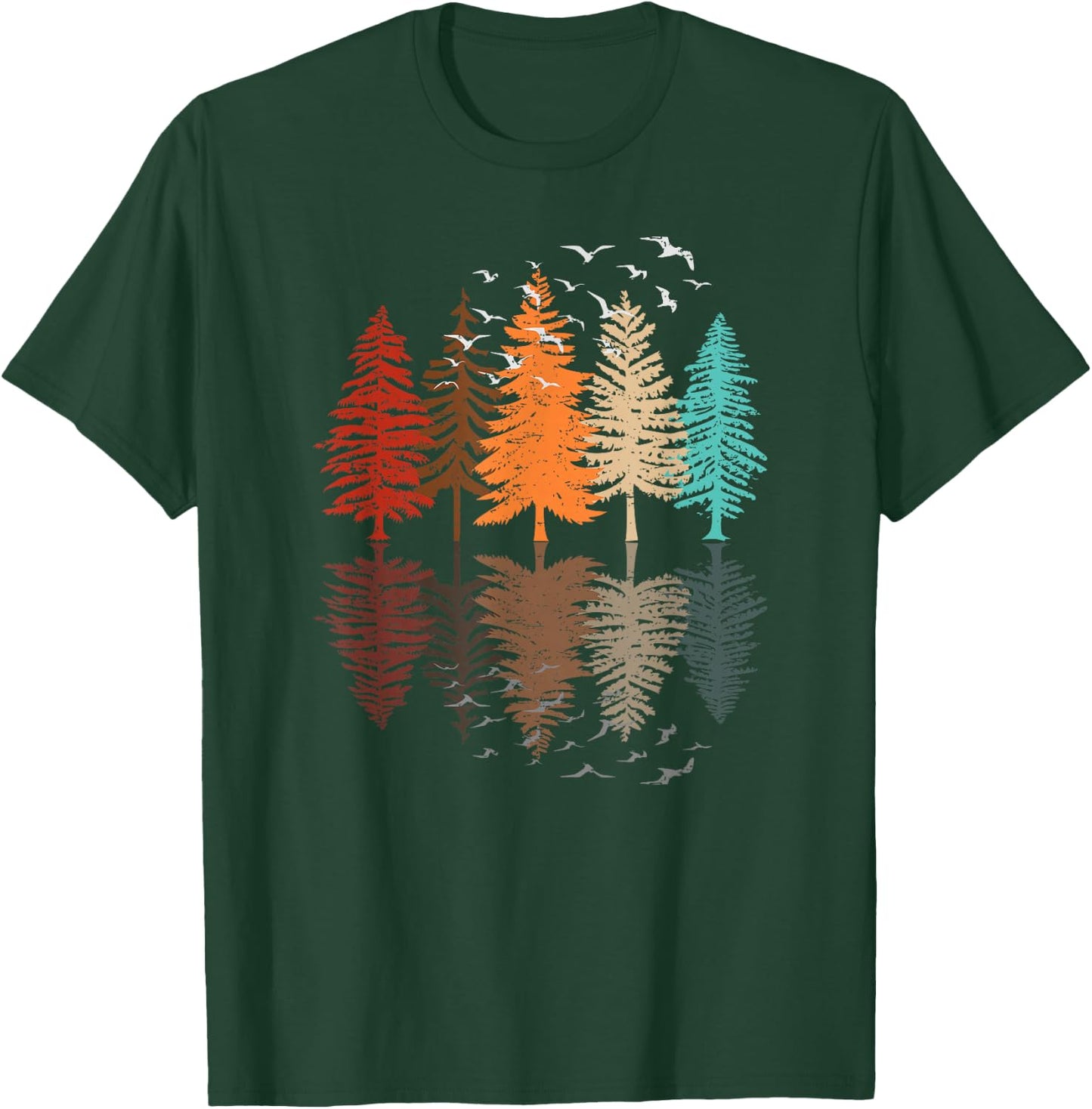 Trees Reflection Wildlife Landscape Nature Forest T-Shirt - T-Shirt | Forest