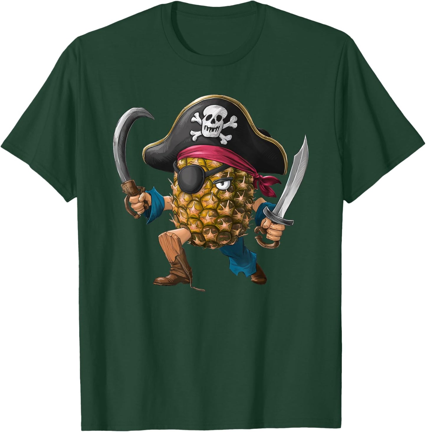 Pineapple Pirate Halloween Kids Pirate Funny T-Shirt - T-Shirt | Forest