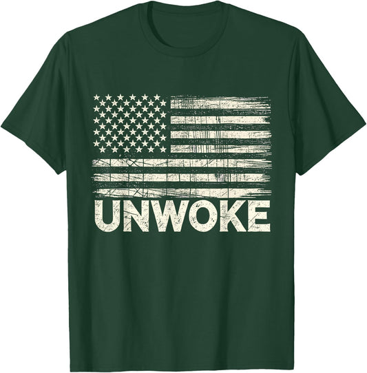 Unwoke Patriotic Freedom of Speech T-Shirt - T-Shirt | Forest