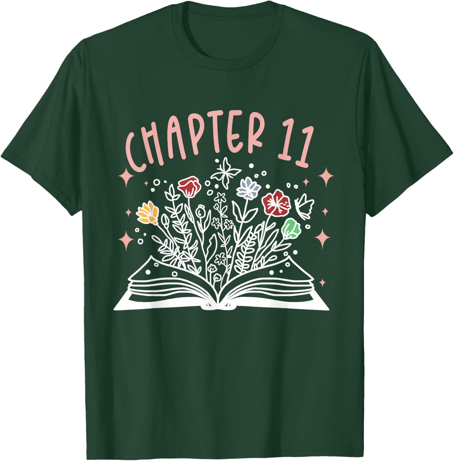 Chapter 11th Birthday Bookworm 11 Years Old For Book Loves T-Shirt - T-Shirt | Forest