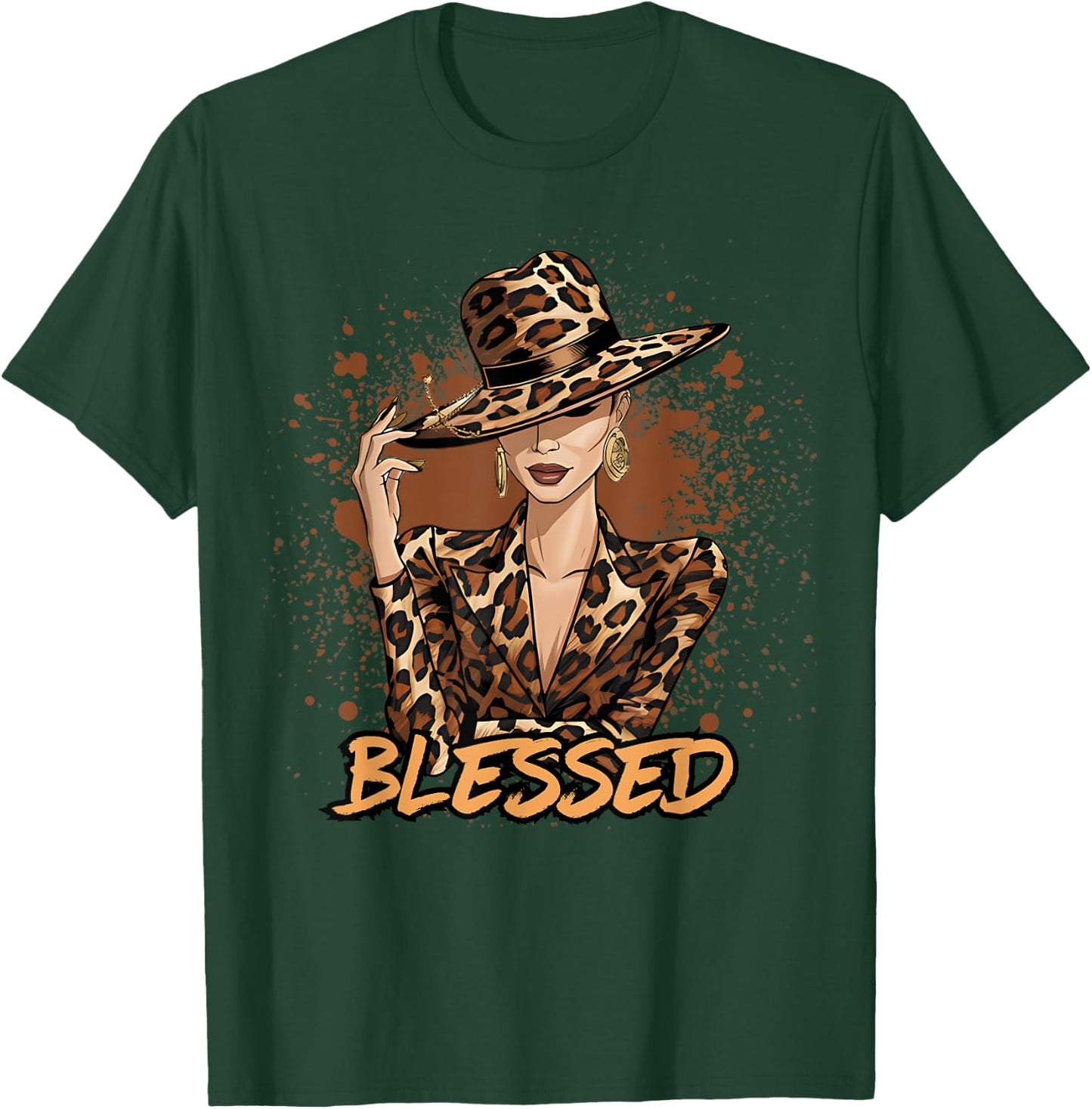 Blessed Black Cowgirl Western Swag African Leopard Christian T-Shirt - T-Shirt | Forest