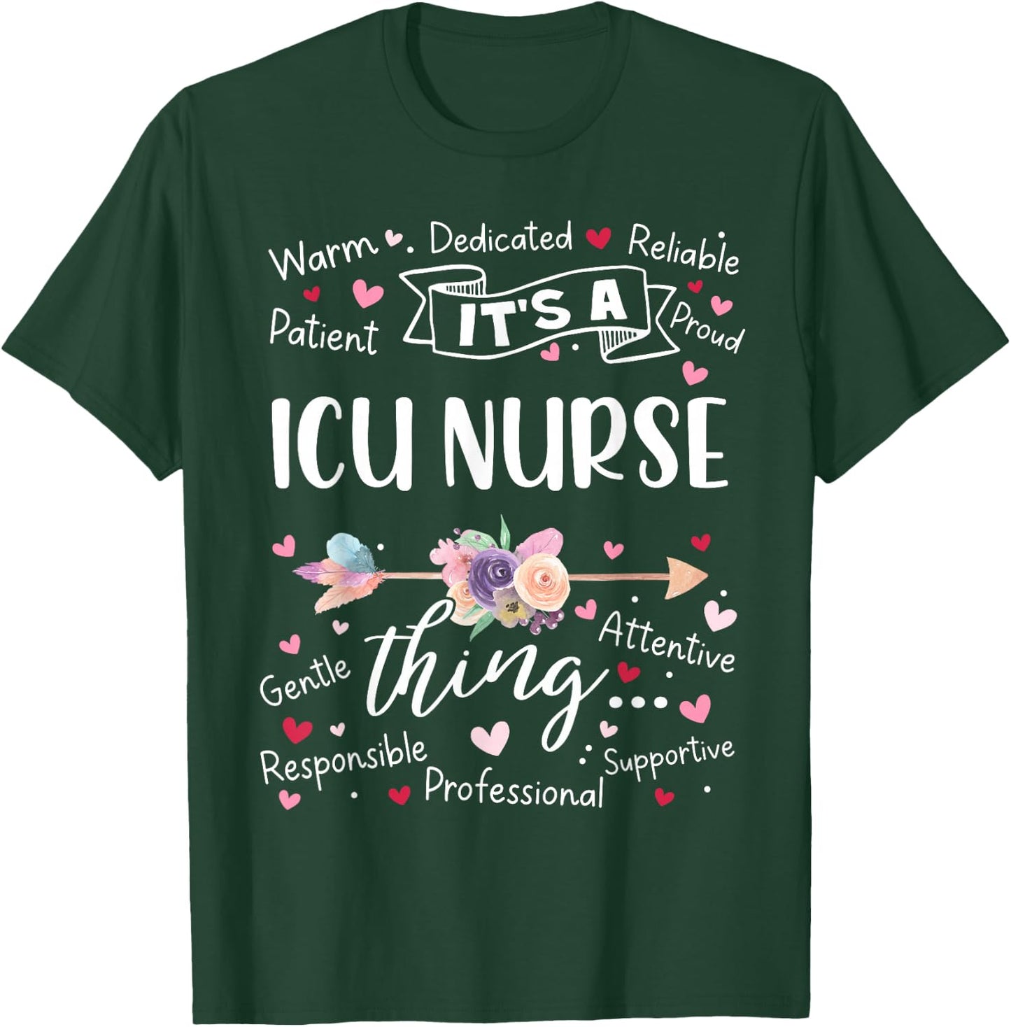 ICU Registered Nurse Intensive Care Unit RN Squad Team Crew T-Shirt - T-Shirt | Forest