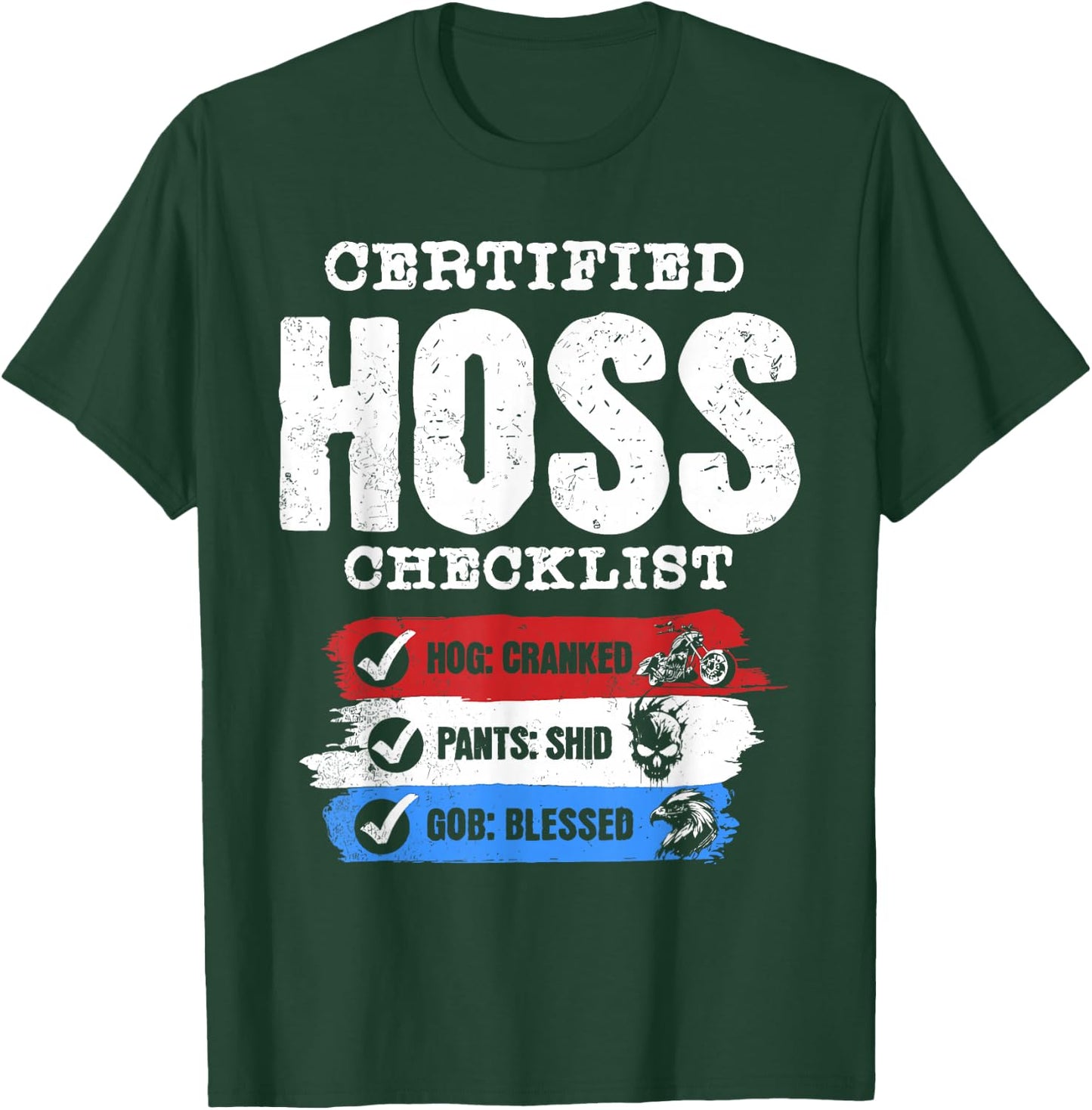 CERTIFIED HO-SS CHECKLIST HOG: CRANKED PANTS , Small, Black T-Shirt - T-Shirt | Forest