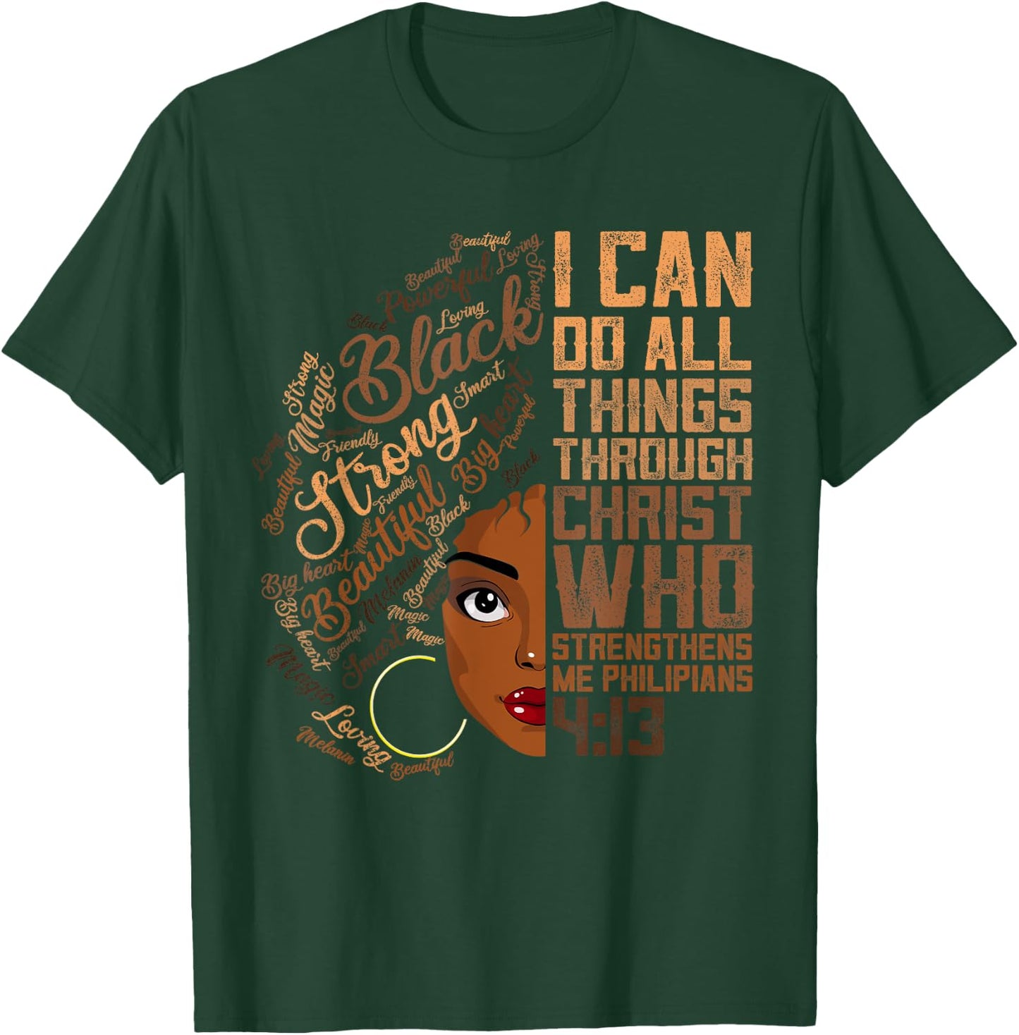 I Can Do All Things Melanin Women Shirt African American Loc T-Shirt - T-Shirt | Forest