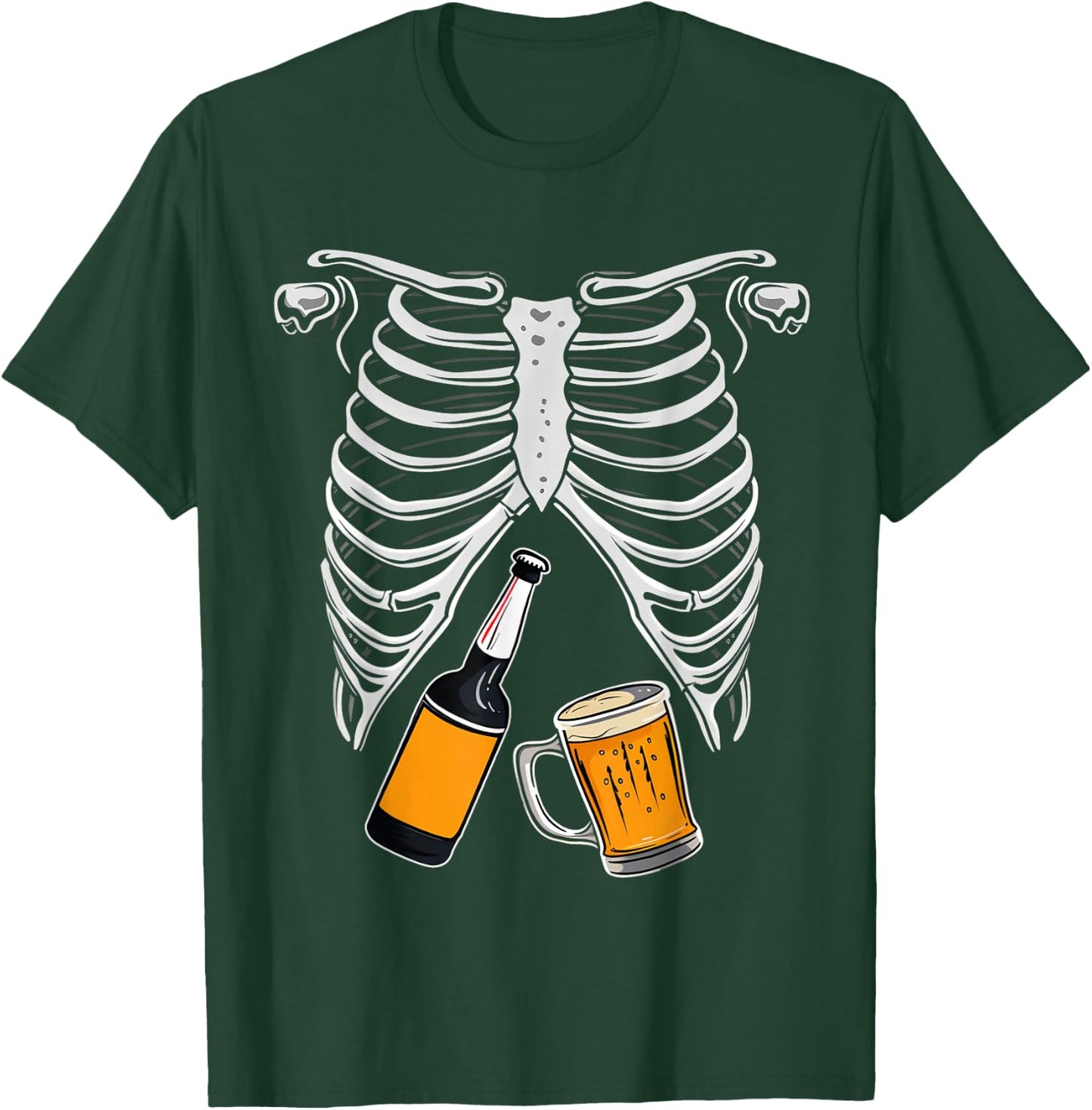 Skeleton Costume Halloween Beer Xray Matching Family Dad T-Shirt - T-Shirt | Forest