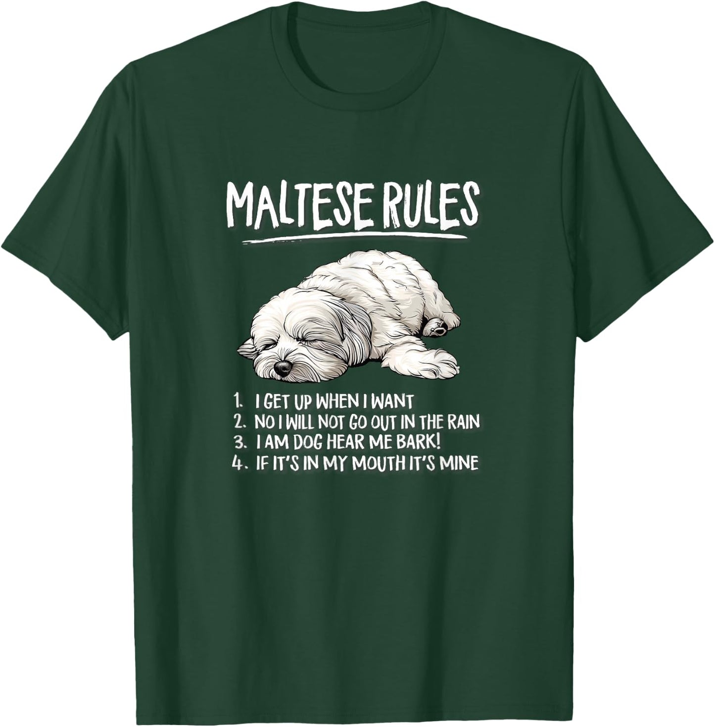 Funny Cute Rules Sleeping Napping Maltese Lover T-Shirt - T-Shirt | Forest