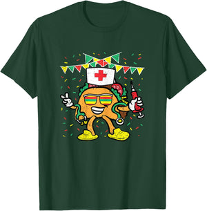 Taco Nurse Cinco De Mayo Nursing RN Mexican Food Fiesta T-Shirt - T-Shirt | Forest
