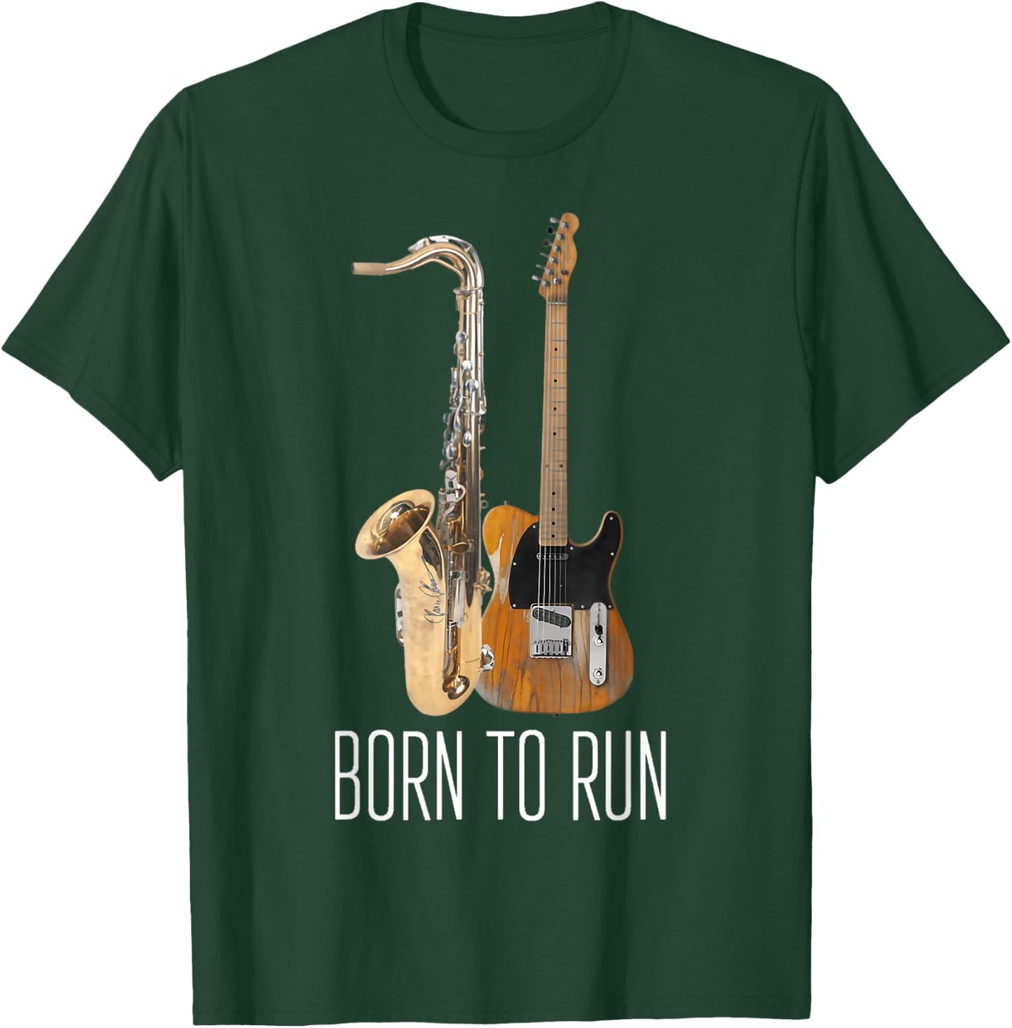 31 Born To Run Saxophone Vintage Music Amp Guitar Active T-Shirt - T-Shirt | Forest