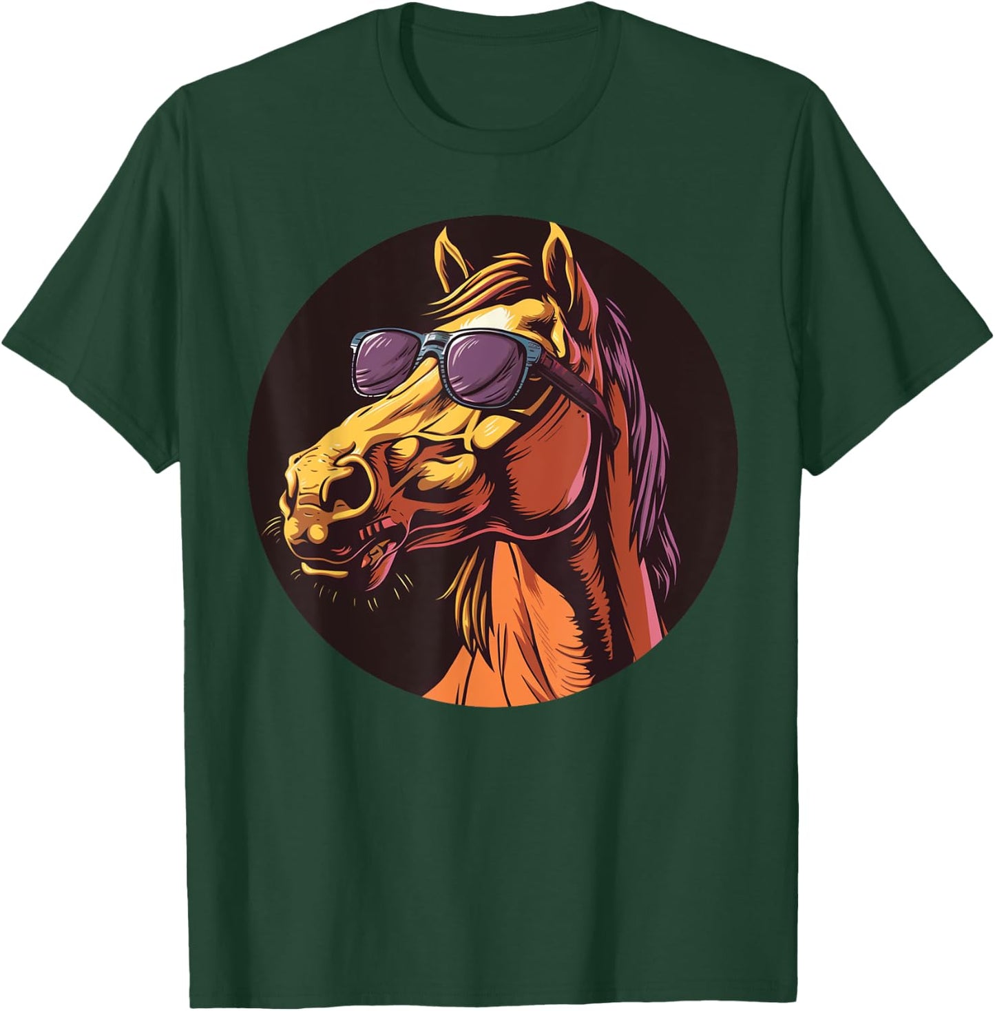 Cool Horse Head with Sunglasses T-Shirt - T-Shirt | Forest