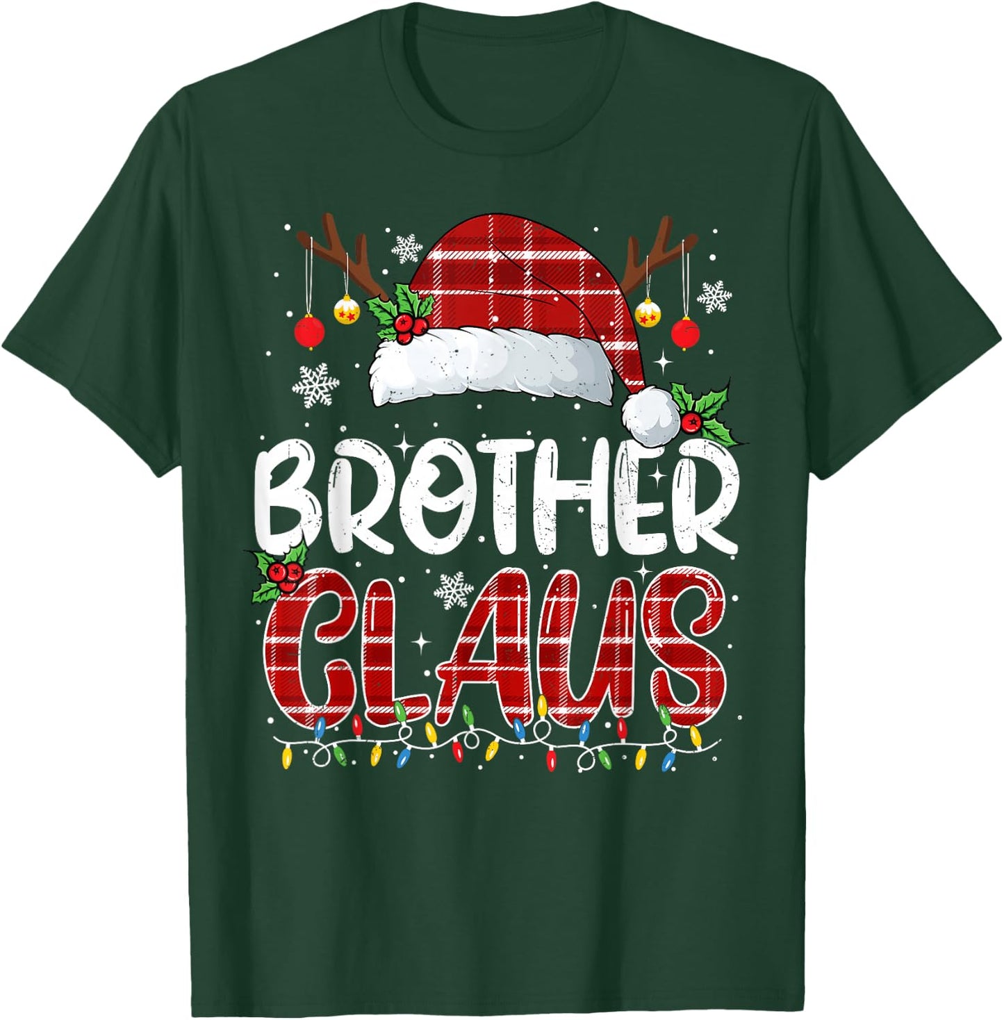 Brother Claus Christmas Lights Pajama Family Matching T-Shirt - T-Shirt | Forest