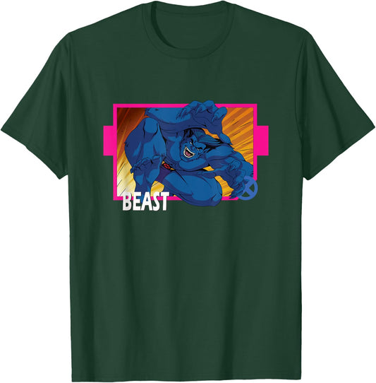 Marvel X-Men '97 Classic Beast Vintage Super Hero Panel T-Shirt - T-Shirt | Forest