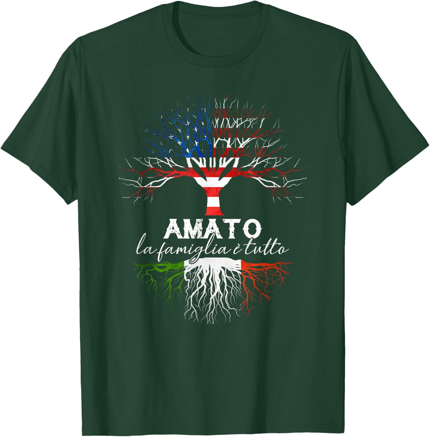 Amato Italian Family Name Italian Roots T-Shirt - T-Shirt | Forest