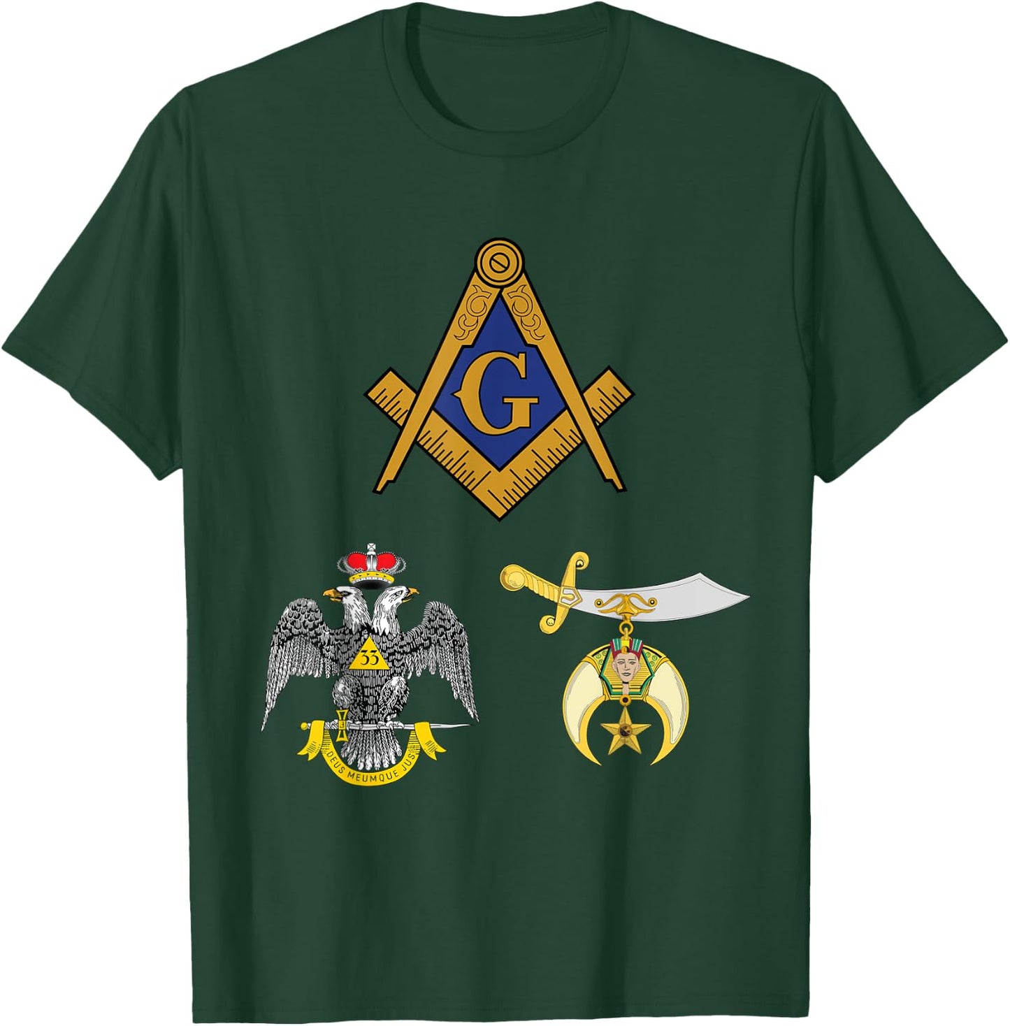 Master Mason 33rd Degree Shrine AASR Noble Masonic WD Blue T-Shirt - T-Shirt | Forest