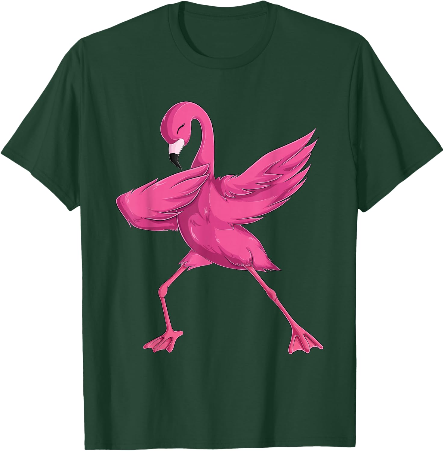 Funny Dabbing Pink Flamingo Women Boys Girls Kids Small T-Shirt - T-Shirt | Forest