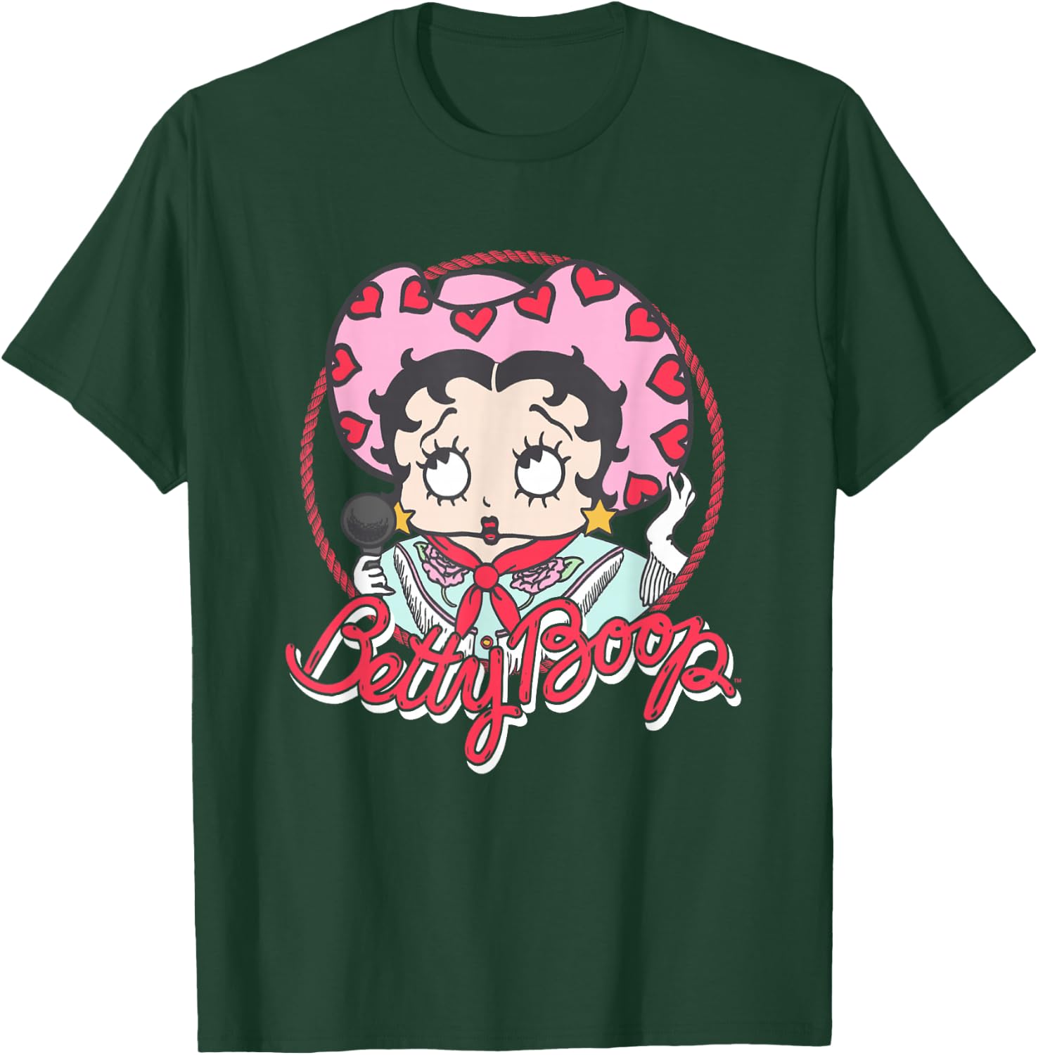Betty Boop Cute Cowgirl Boop Retro Vintage Chest Portrait T-Shirt - T-Shirt | Forest