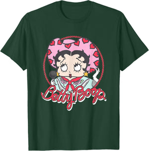 Betty Boop Cute Cowgirl Boop Retro Vintage Chest Portrait T-Shirt - T-Shirt | Forest