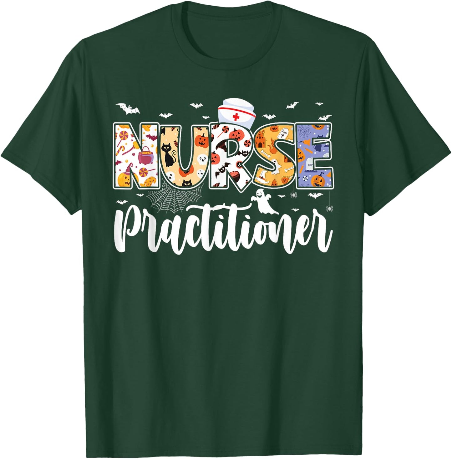 NP Nurse Practitioner Halloween Future Nurse Spooky Season T-Shirt - T-Shirt | Forest
