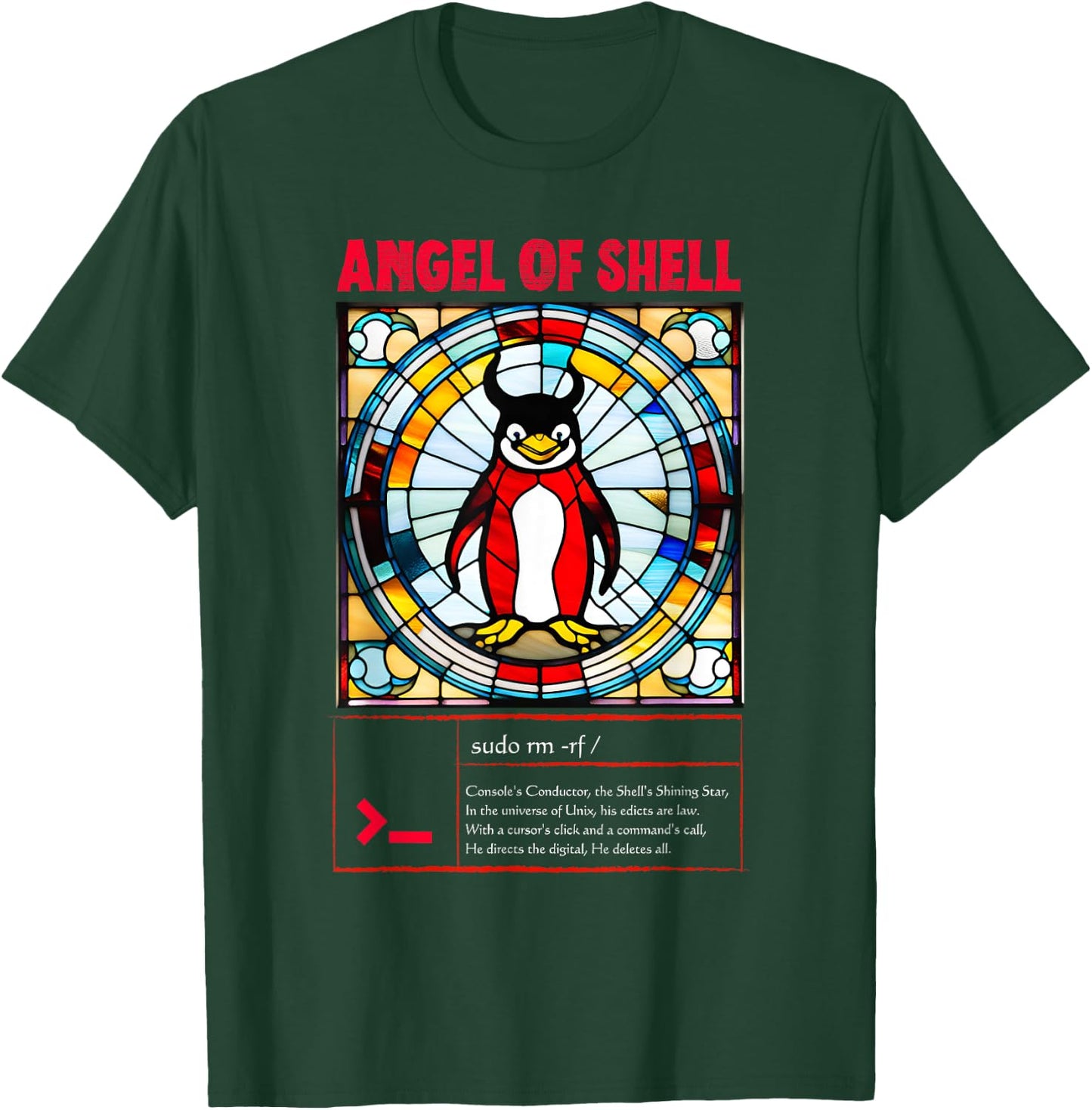 Funny Angel of shell Linux T-Shirt - T-Shirt | Forest