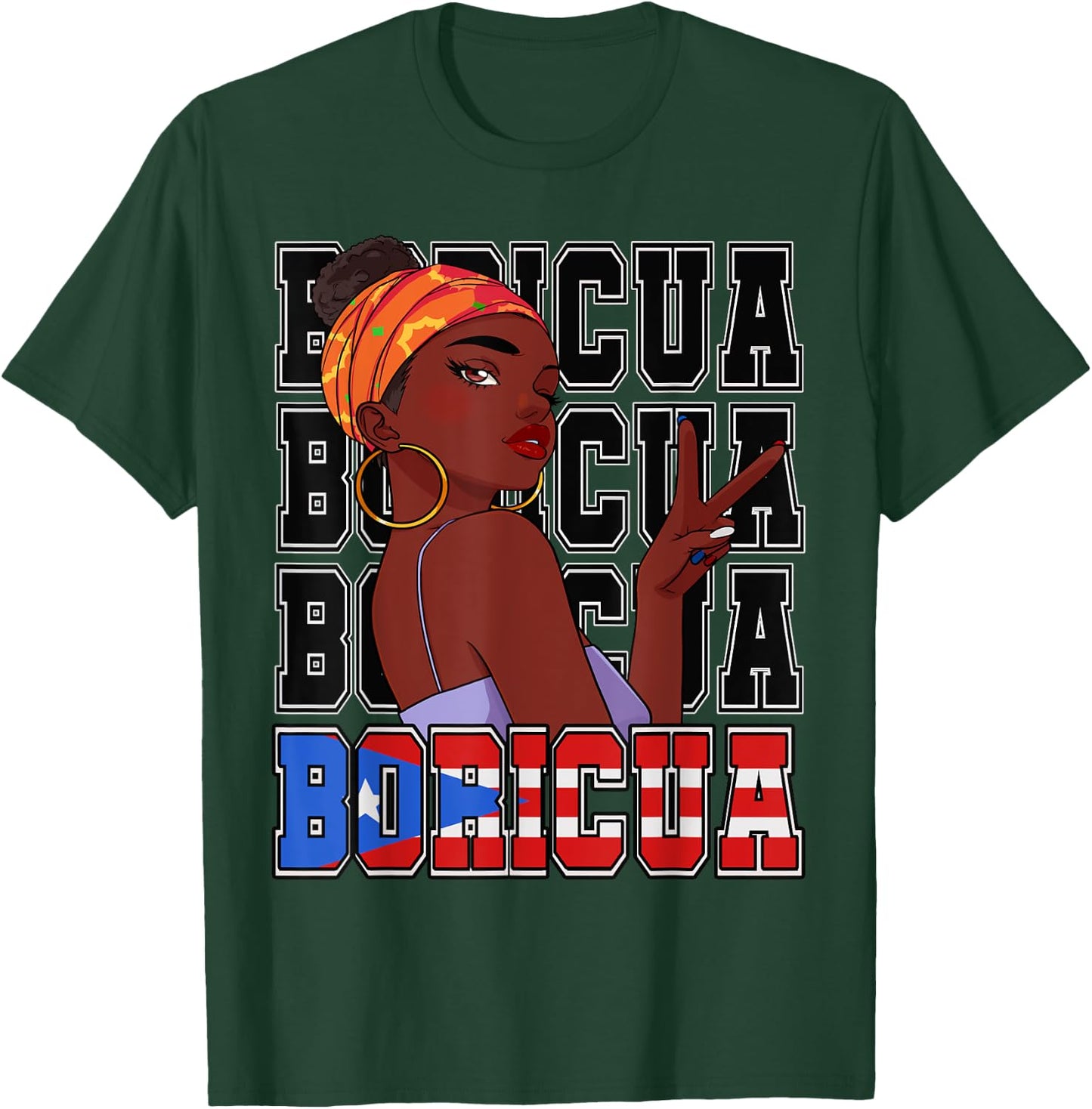 Puertorriquena Girl Morena Boricua Puerto Rico PR Vacation T-Shirt - T-Shirt | Forest