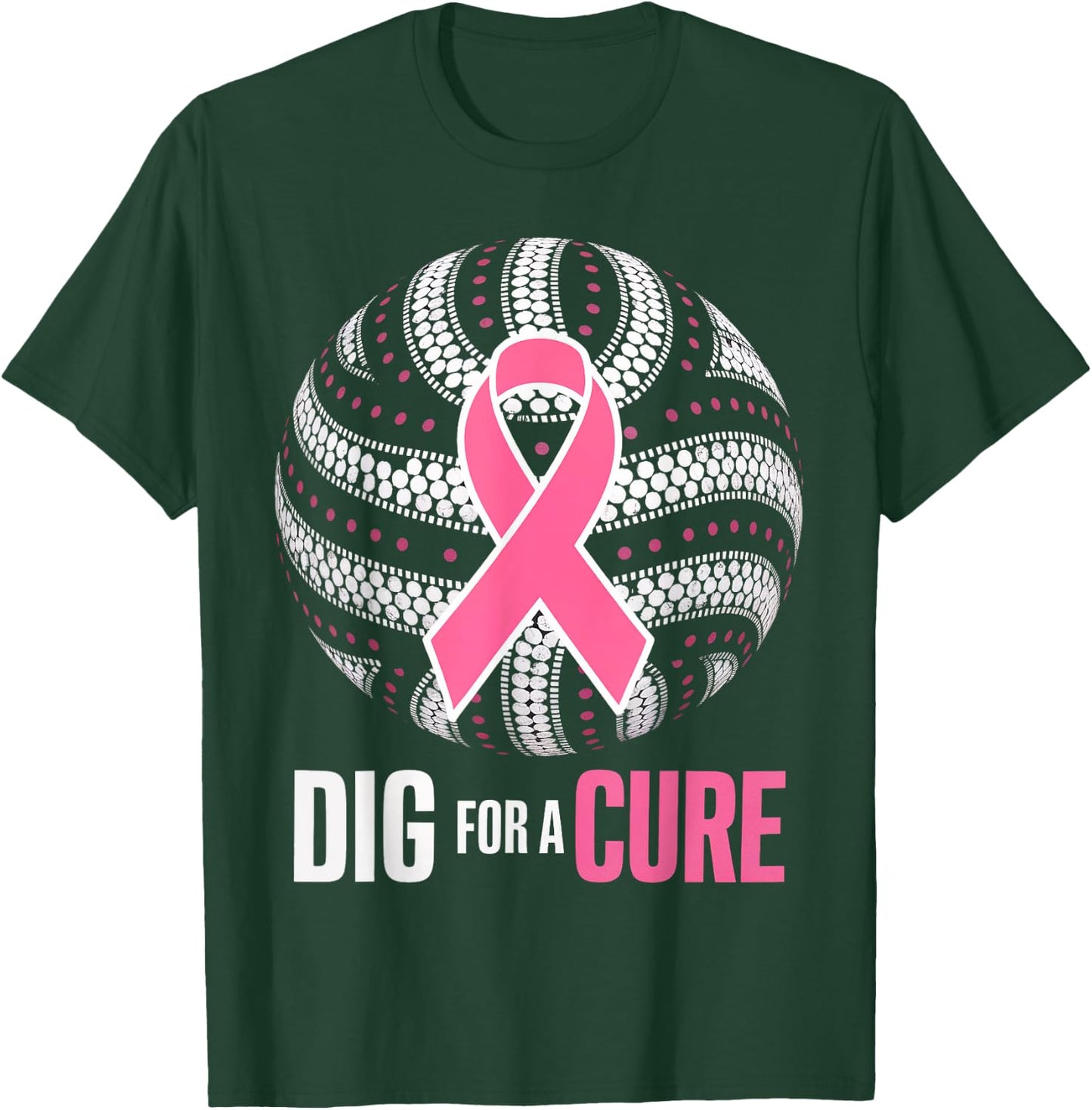 Dig For A Cure Breast Cancer Awareness Volleyball Pink Out T-Shirt - T-Shirt | Forest