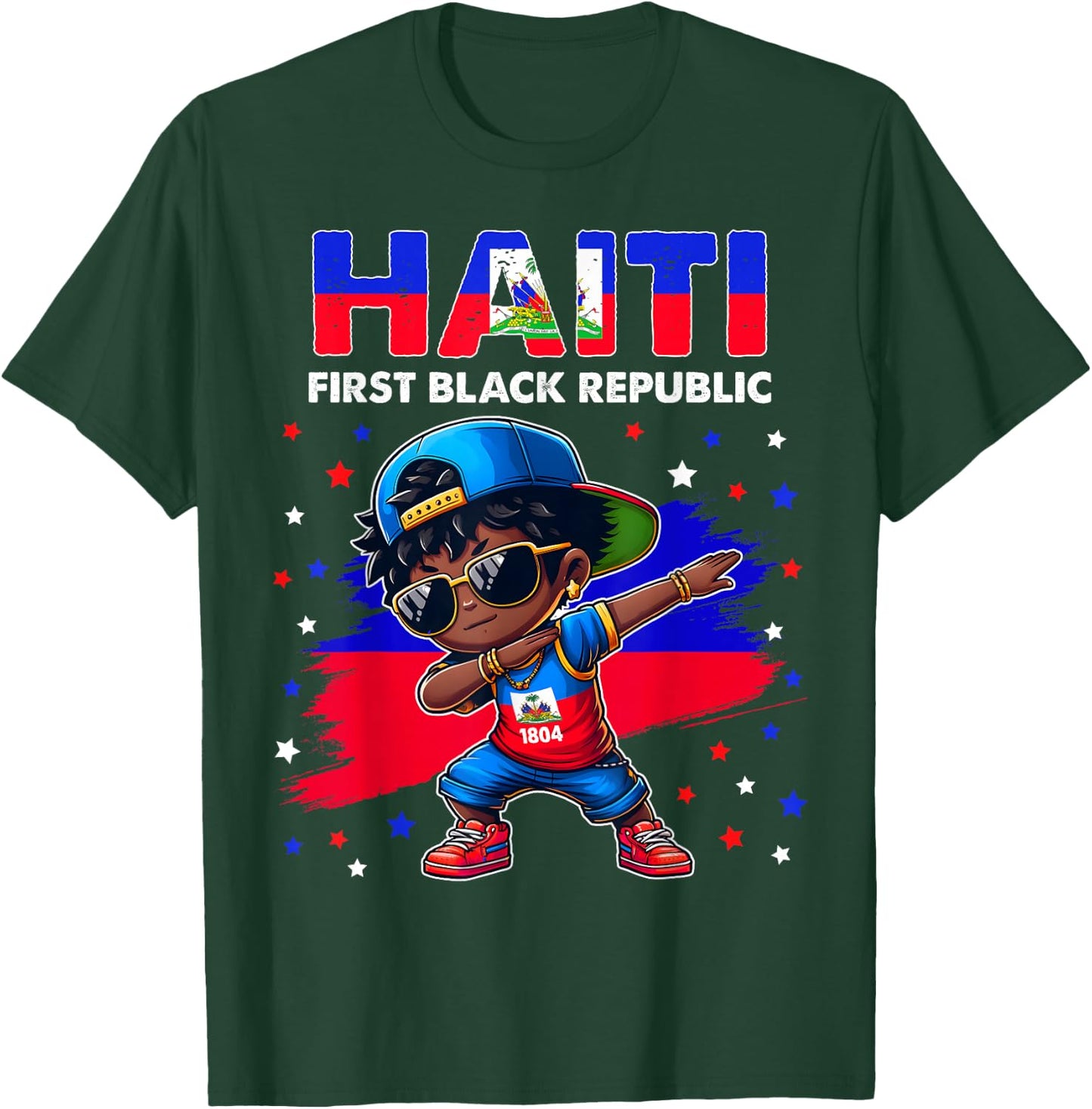 Haiti the First Black Republic 1804 Haiti Flag for kids T-Shirt - T-Shirt | Forest