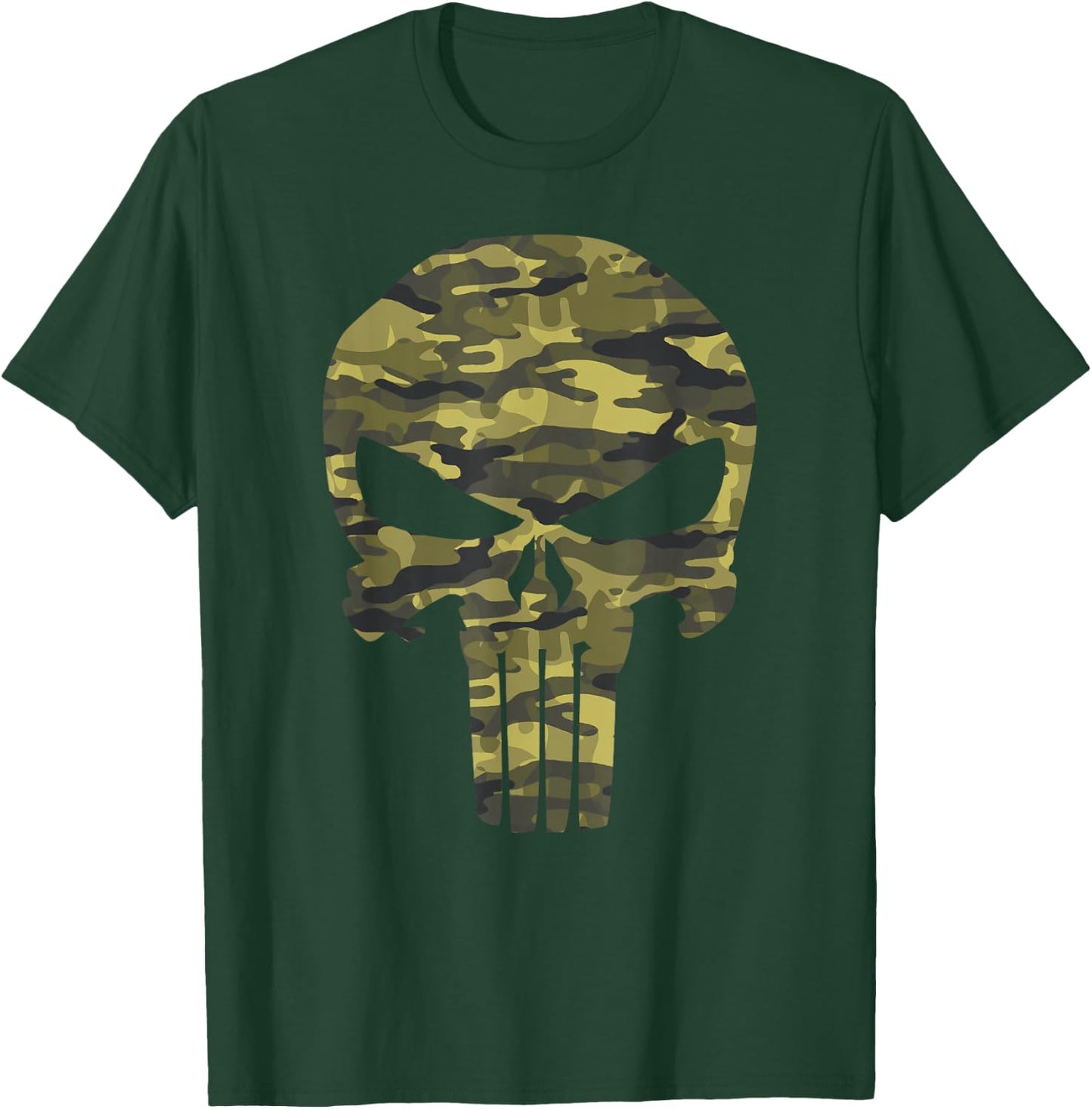 Marvel The Punisher Camo Skull Symbol T-Shirt - T-Shirt | Forest