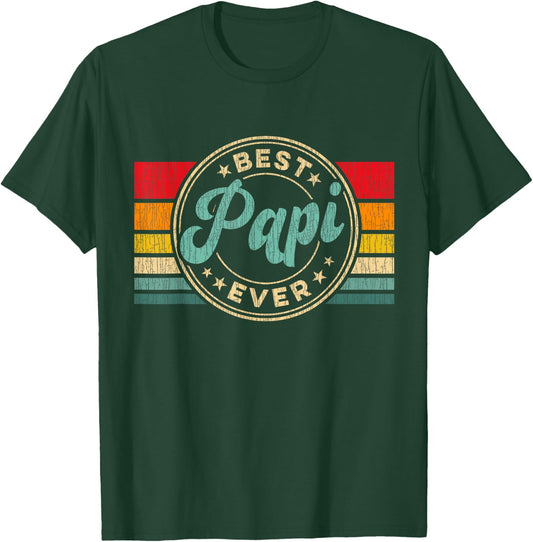 Best Papi Ever Vintage Retro Father's Day Gift T-Shirt - T-Shirt | Forest
