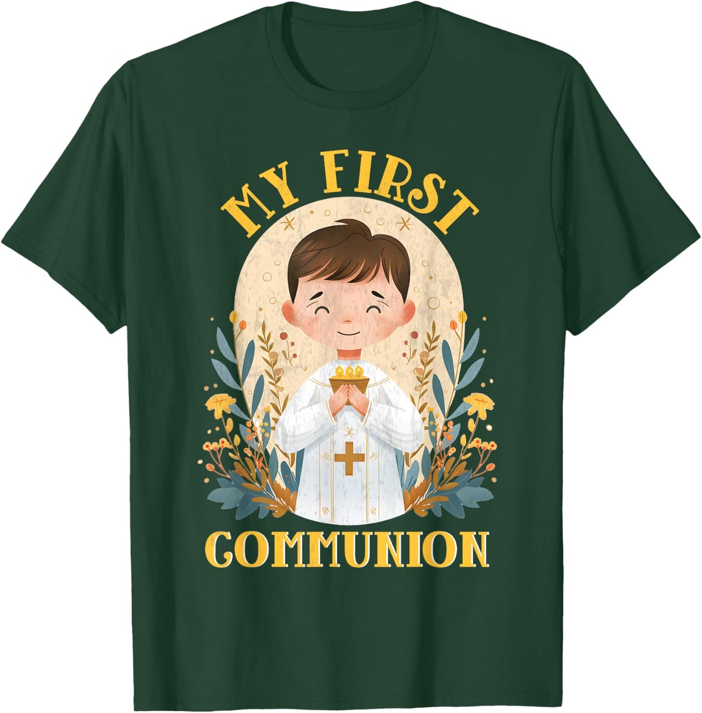 My First Communion 1st Holy Communion Boy T-Shirt - T-Shirt | Forest