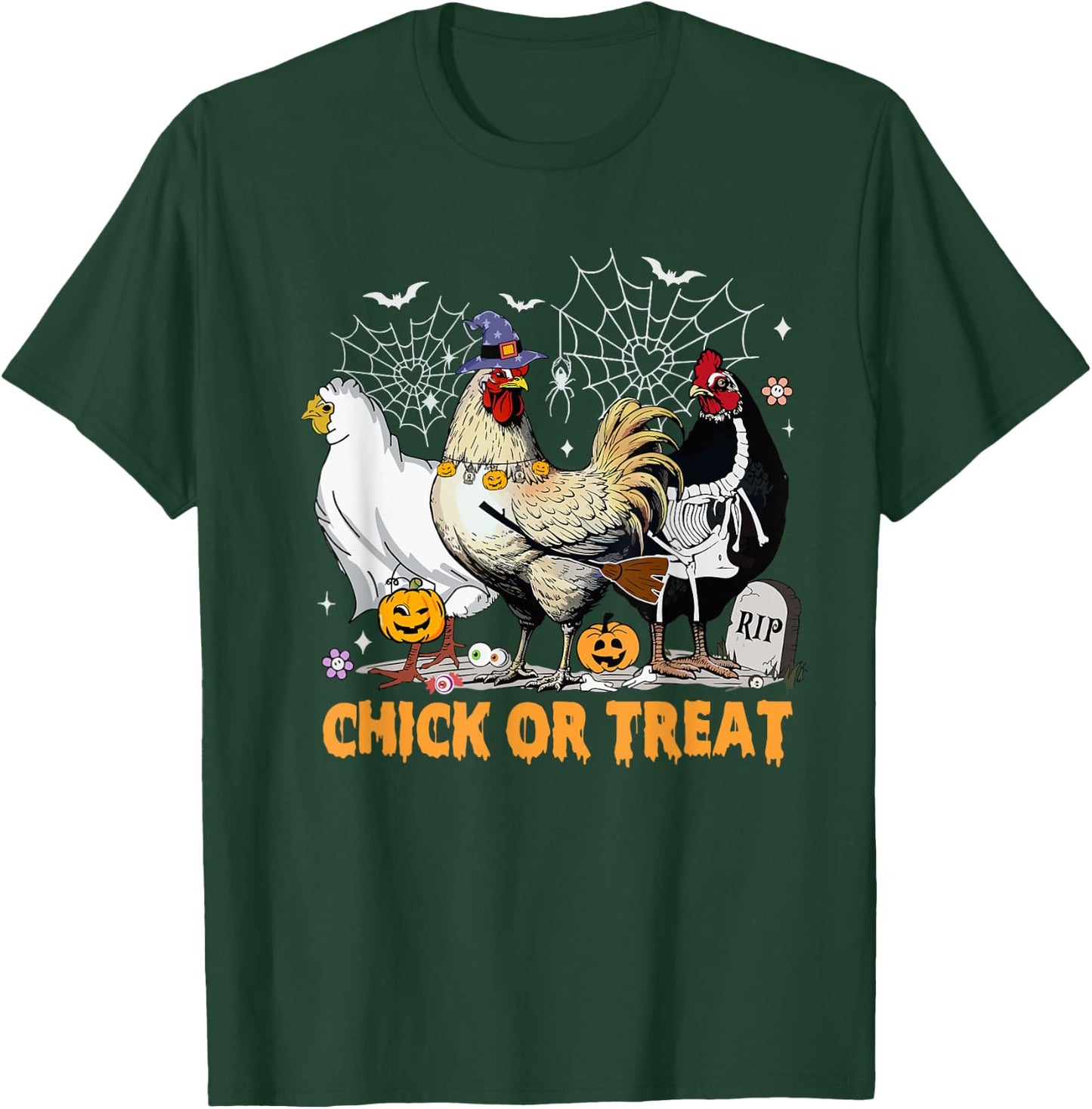 Funny Chicken Halloween Costume Spooky Season Chickens Witch T-Shirt - T-Shirt | Forest