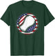 Baseball American Flag Vintage Baseball Lover Men Women Kids T-Shirt - T-Shirt | Forest