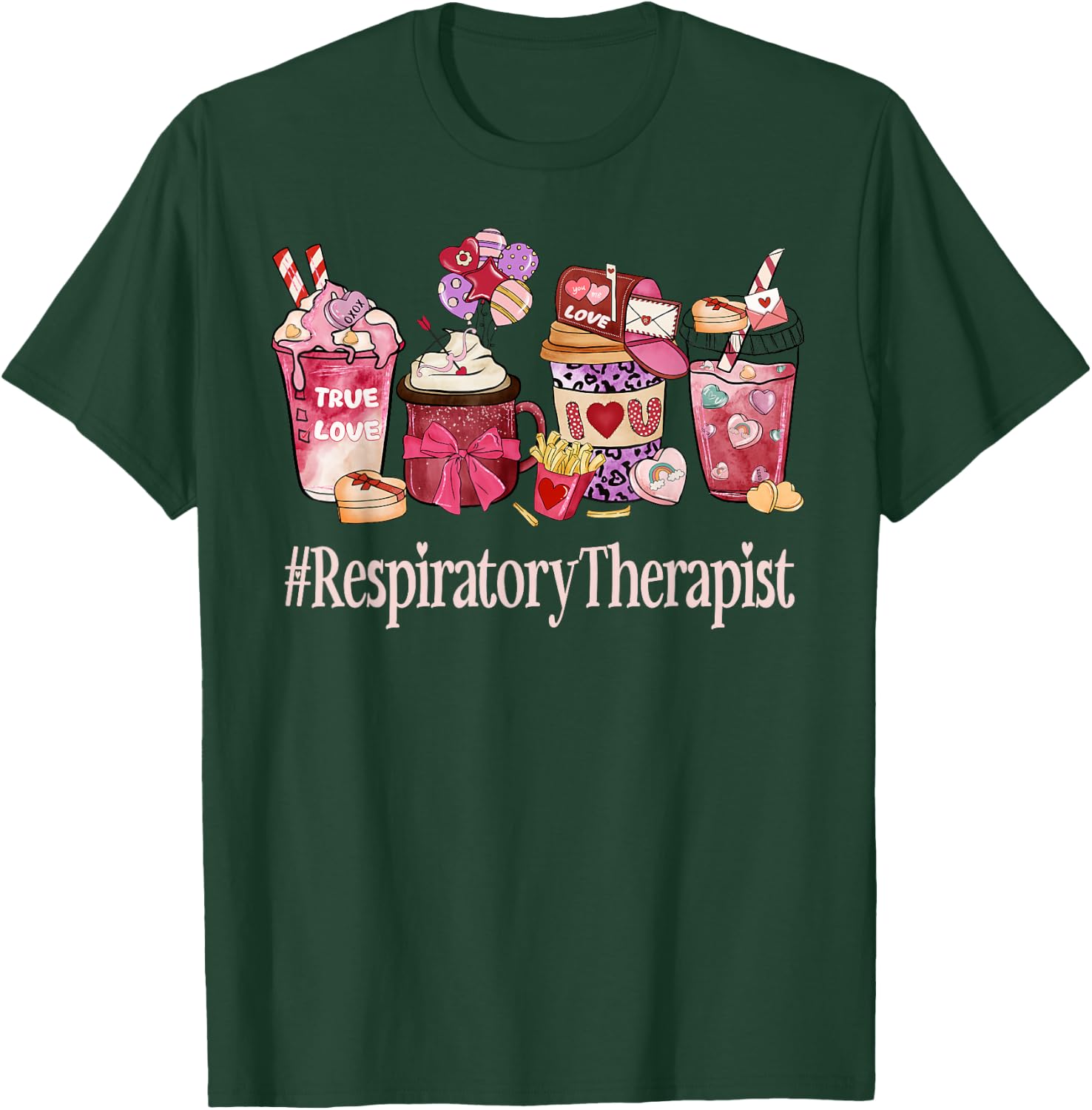 Respiratory Therapist Coffee Lovers Funny Valentine's Day T-Shirt - T-Shirt | Forest