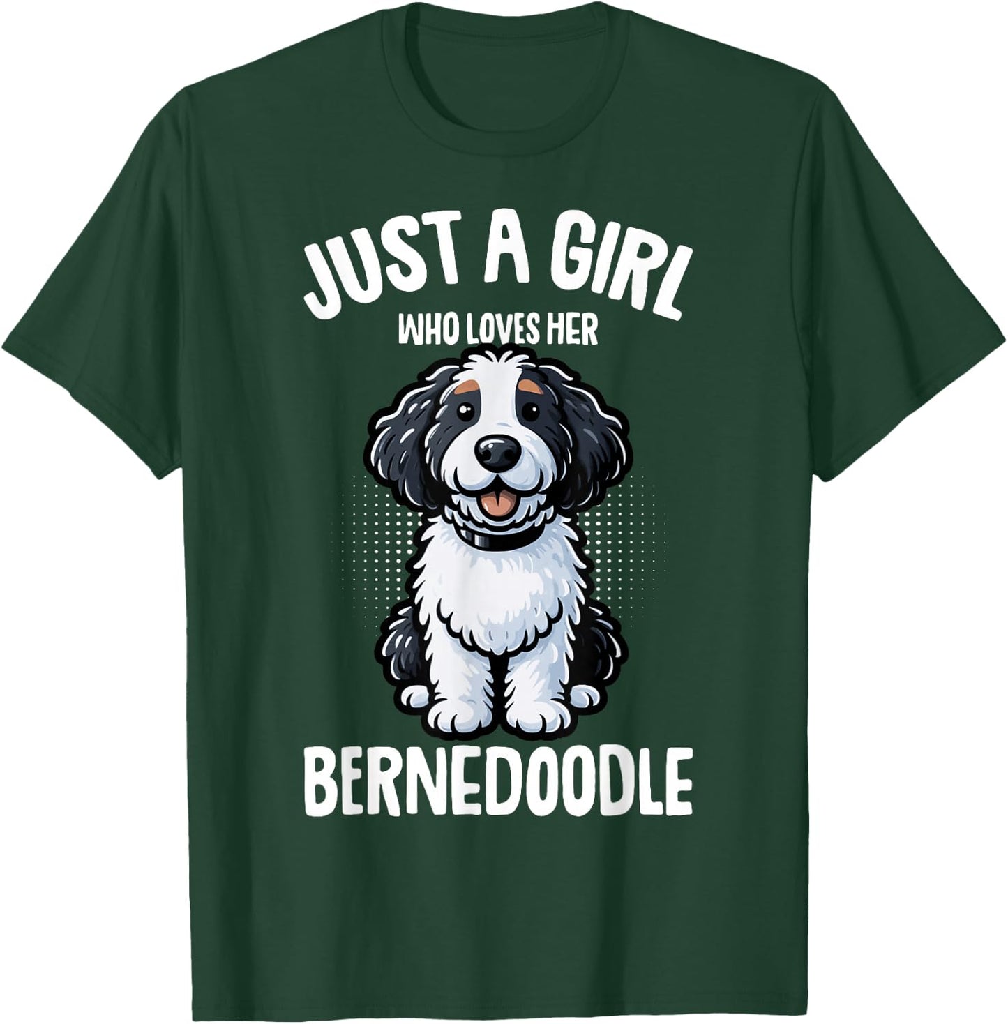 Just a Girl Who Loves Her Bernedoodle Dog Kids T-Shirt - T-Shirt | Forest