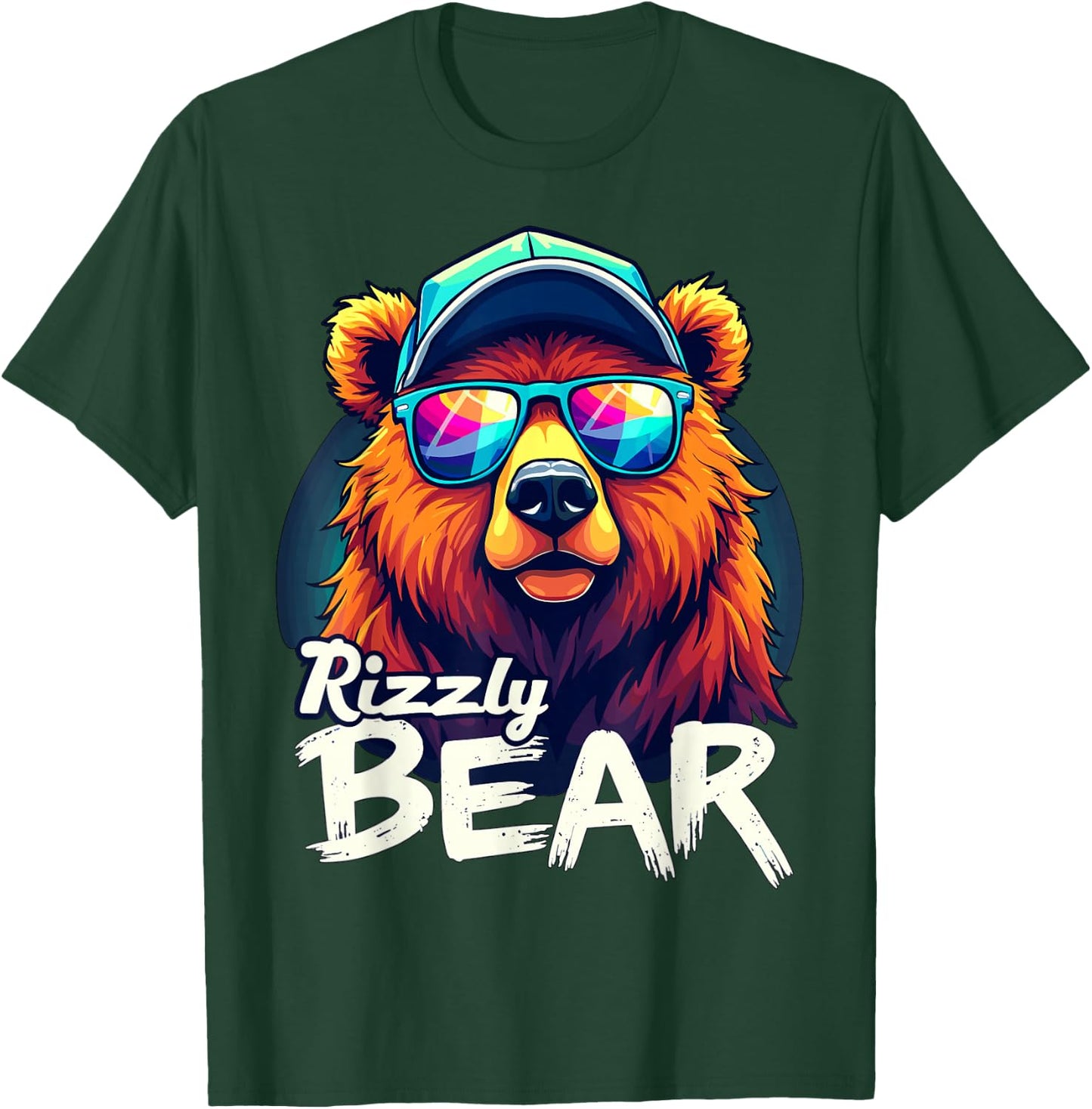 Rizzly Bear Grizzly Bear with Sunglasses T-Shirt - T-Shirt | Forest