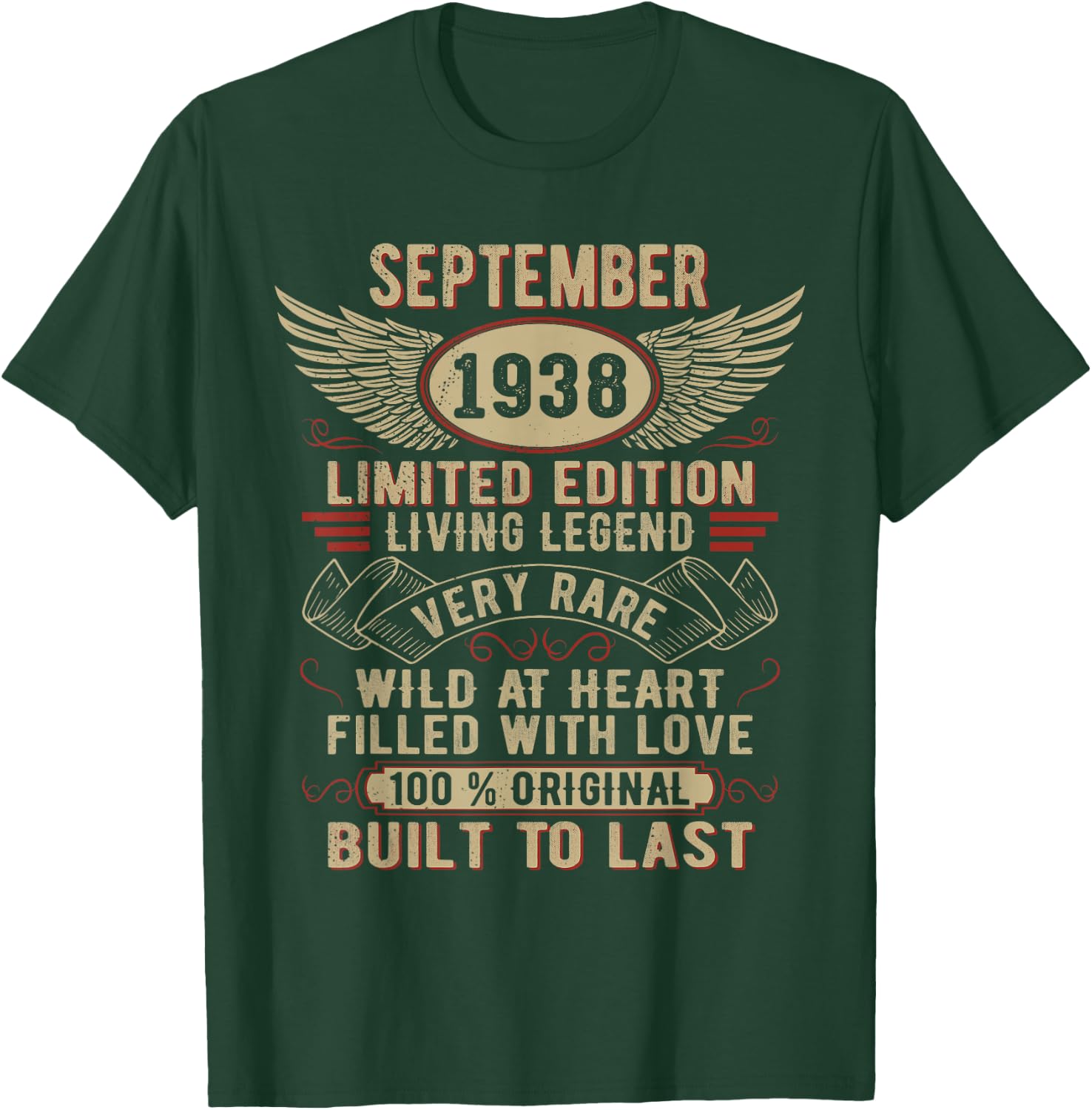 Legend Born In September 1938 Vintage Birthday T-Shirt - T-Shirt | Forest