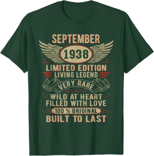 Legend Born In September 1938 Vintage Birthday T-Shirt - T-Shirt | Forest