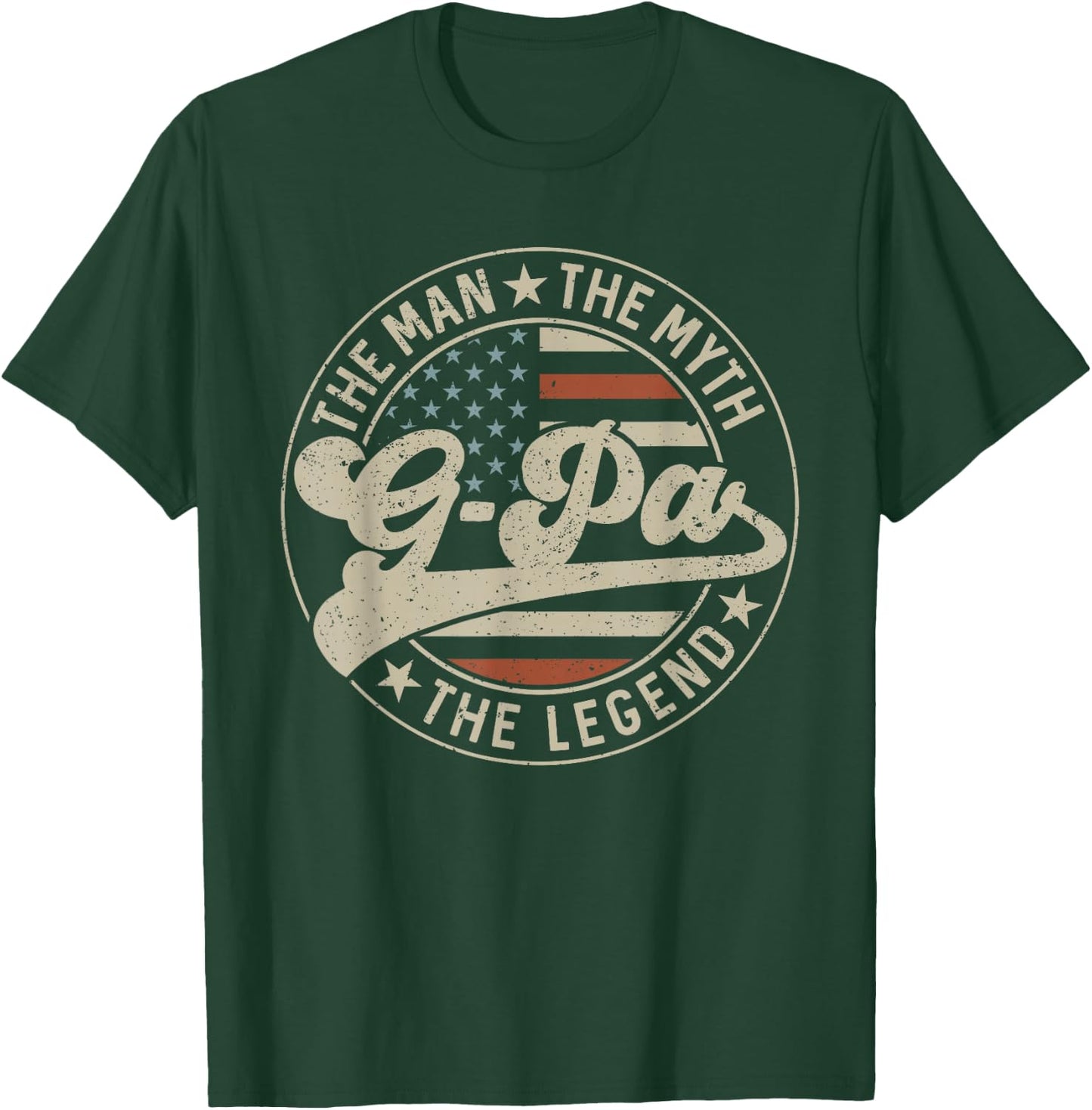 G-pa The Man The Myth The Legend Us Flag Father's Day T-Shirt - T-Shirt | Forest