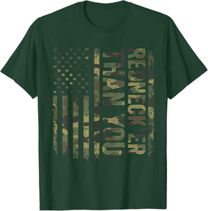 Rednecker Than You Army Camouflage American Flag T-Shirt - T-Shirt | Forest