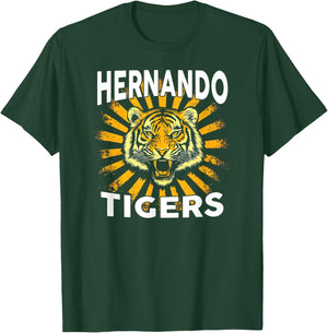 Hernando Tigers Vintage Graphic Design Cool Retro Tiger T-Shirt - T-Shirt | Forest