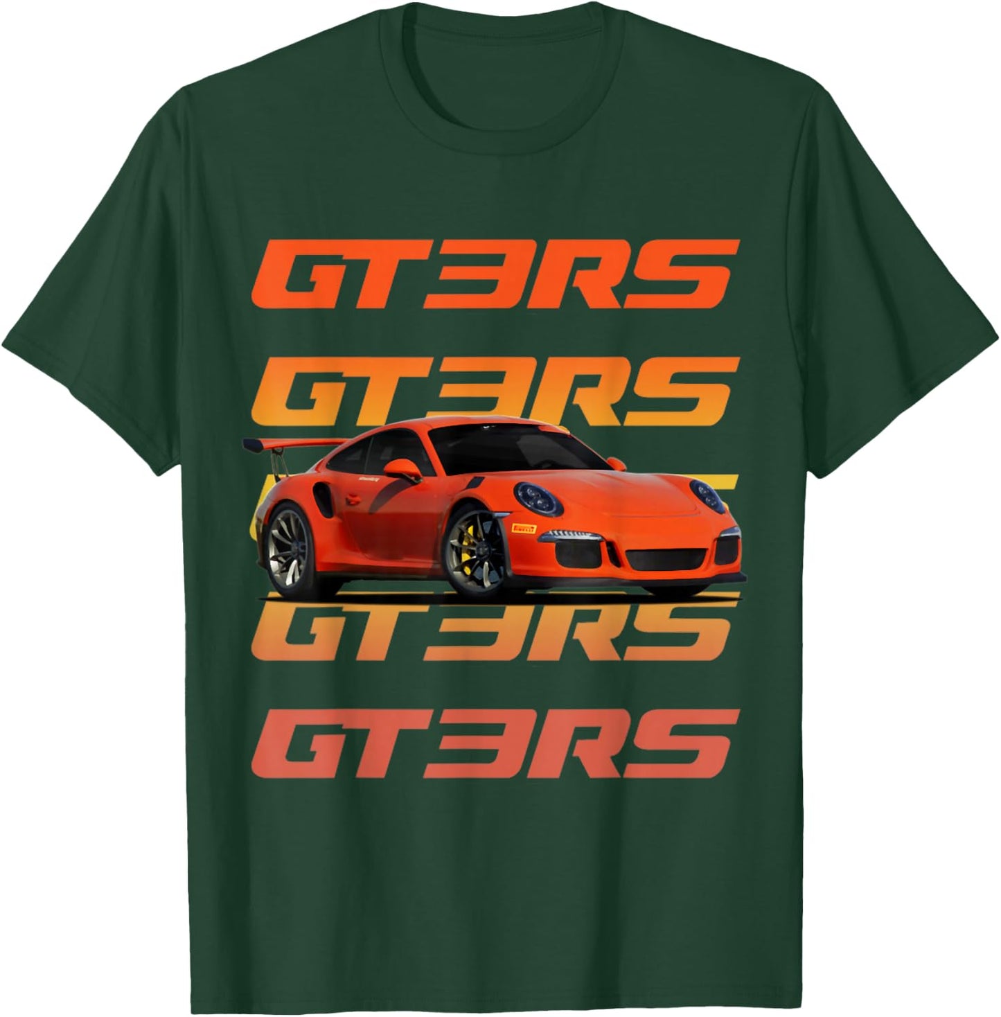 CLICK FOR MORE GT3RS GT3RS , Adult, , Short Sleeve, Black, Small, Retro, Polyester, Machine Wash, , Classic Fit, Distressed Design, Color-Variant Fabric T-Shirt - T-Shirt | Forest
