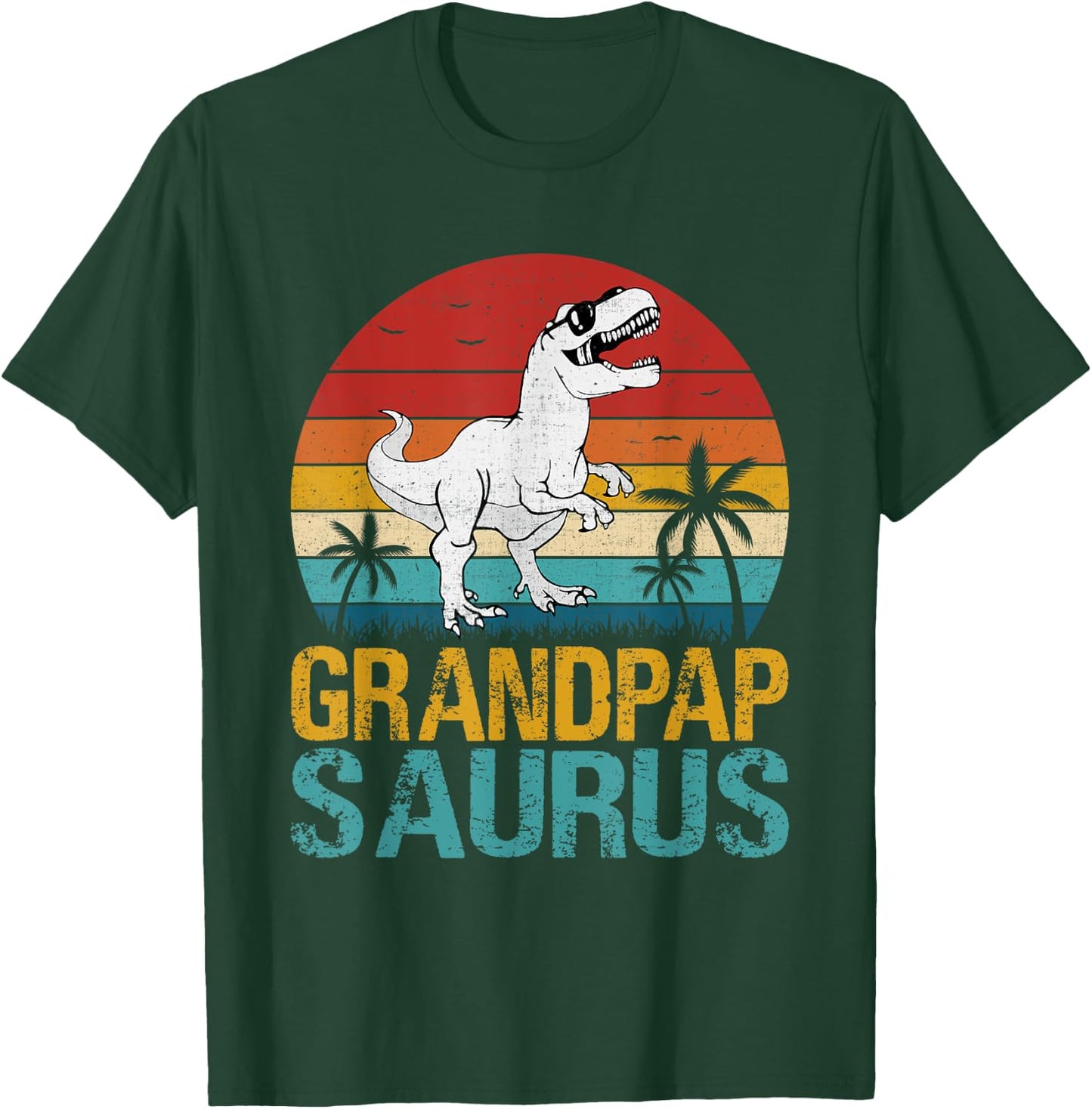 Vintage Grandpap Saurus T Rex Dinosaur Gifts For Fathers Day T-Shirt - T-Shirt | Forest