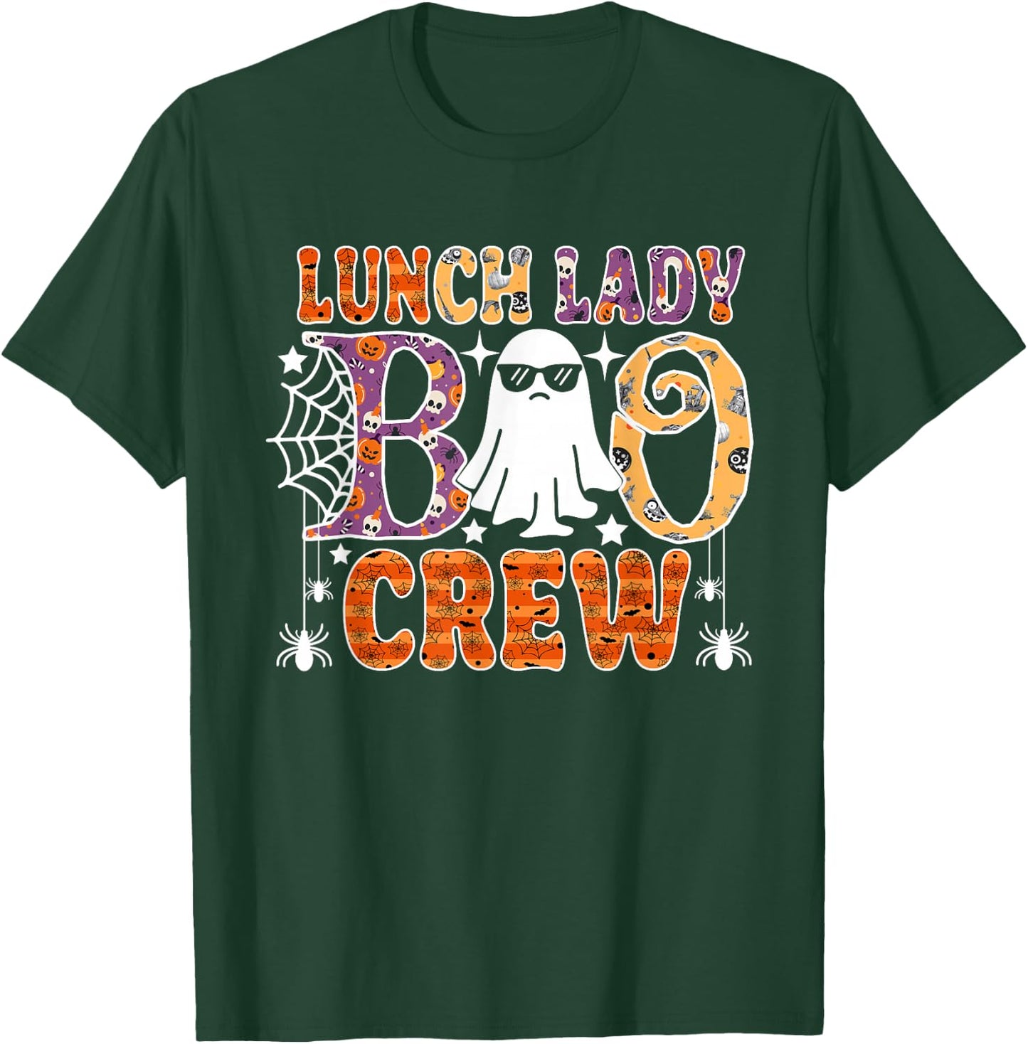 Lunch Lady Boo Crew Cute Ghost Halloween Costume T-Shirt - T-Shirt | Forest