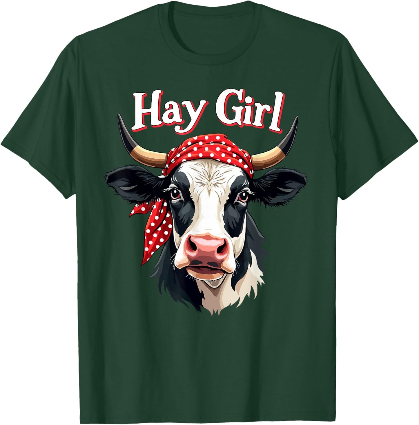 Hay Girl Farmer Funny Cattle Cow Farm Lovers Gift Kids Women T-Shirt - T-Shirt | Forest