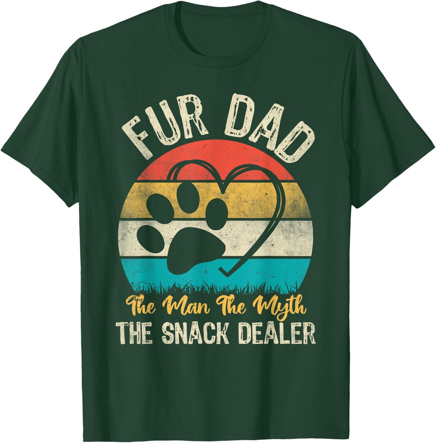 Retro Fur Dad The Man The Myth The Snack Dealer Dog Dad T-Shirt - T-Shirt | Forest