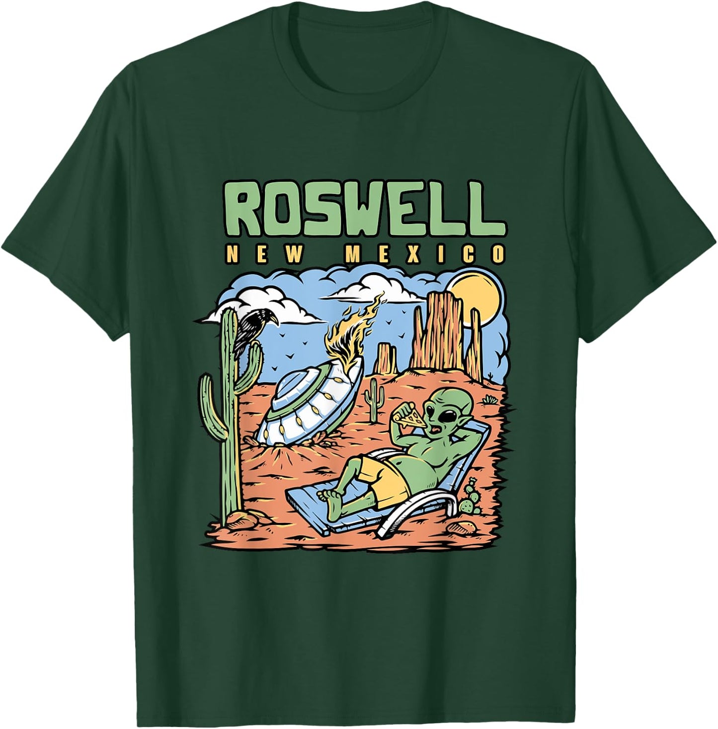 Funny Alien Vacation In Roswell New Mexico Desert T-Shirt - T-Shirt | Forest